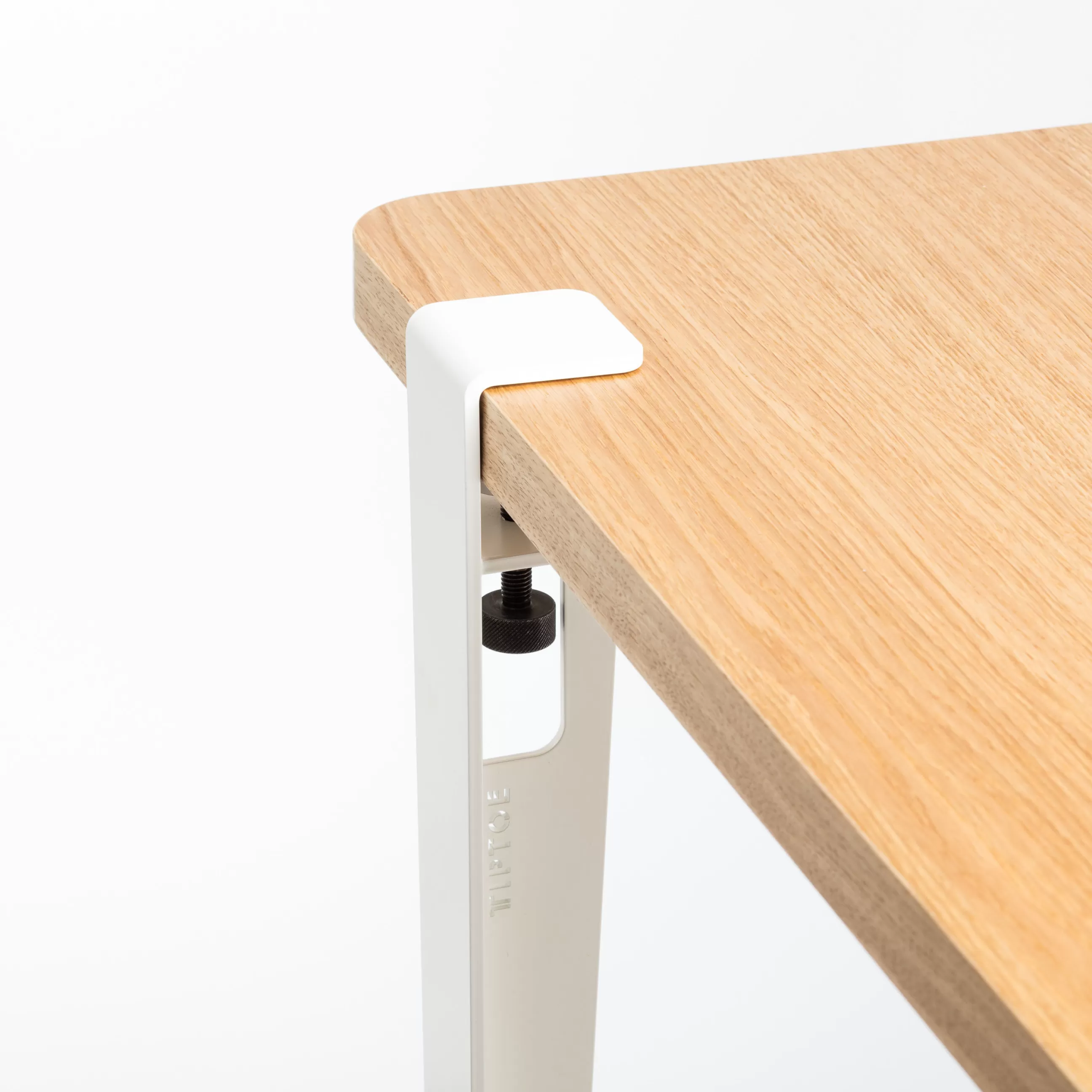 Tables>TIPTOE Pied Avec Fixation Etau Metal Blanc / H 75 Cm - Pour Creer Table & Bureau - Blanc Nuage
