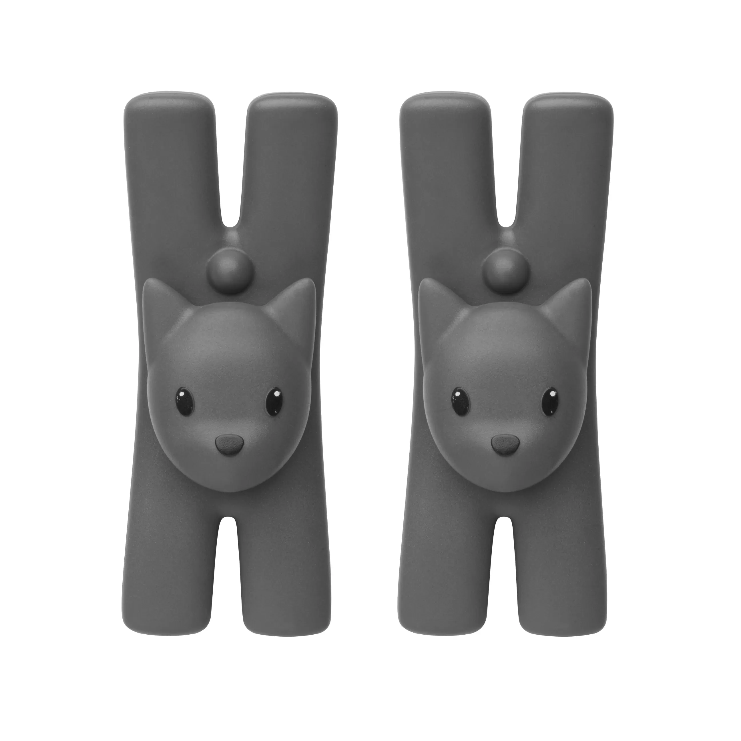 Nettoyage Et Rangement>Alessi Pince Lampo Chat Plastique/ Aimantee - Set De 2 - Noir