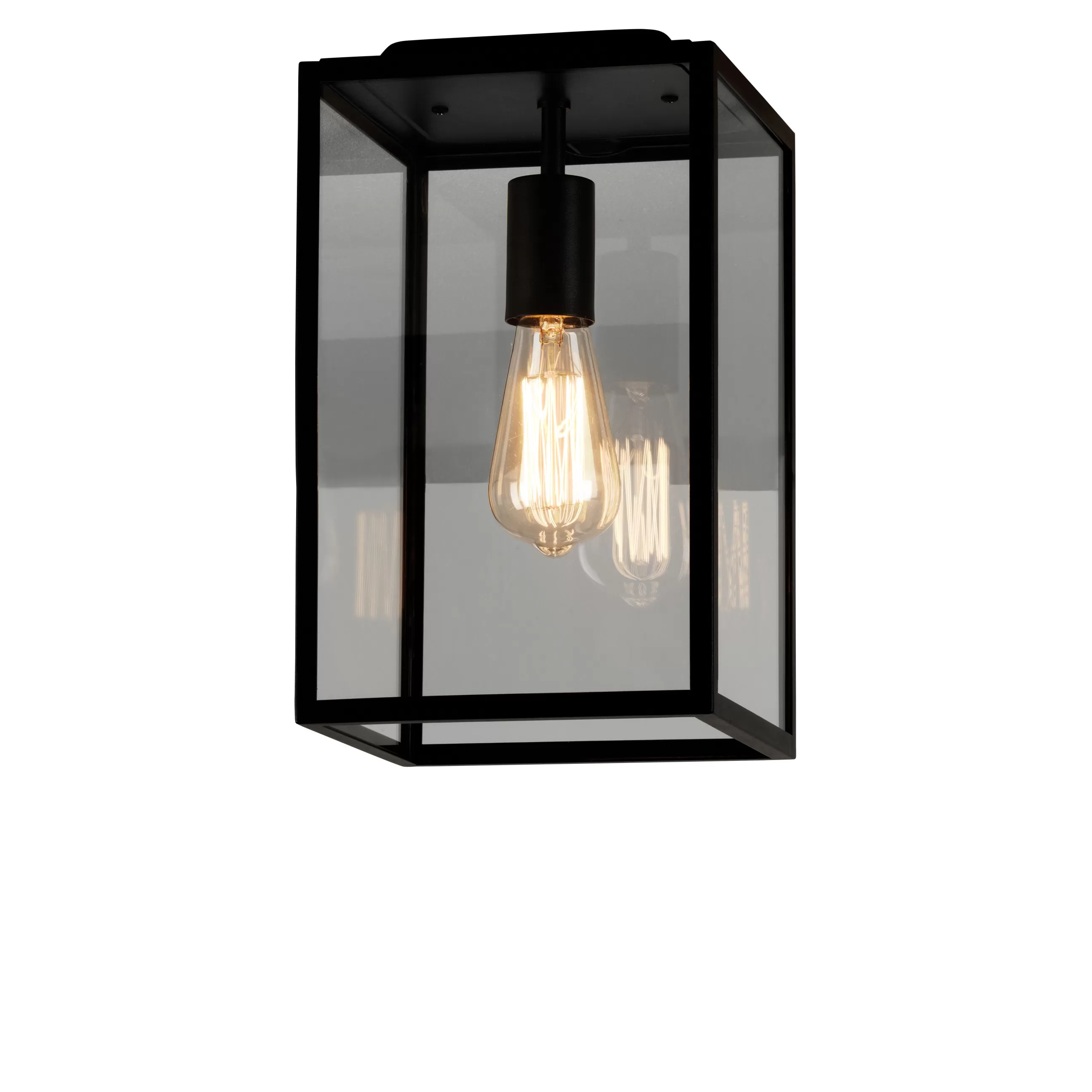 Luminaires De Salle De Bains>Astro Lighting Plafonnier D'extérieur Homefield Metal Verre Noir / Verre & Metal Noir - Noir - Transparent
