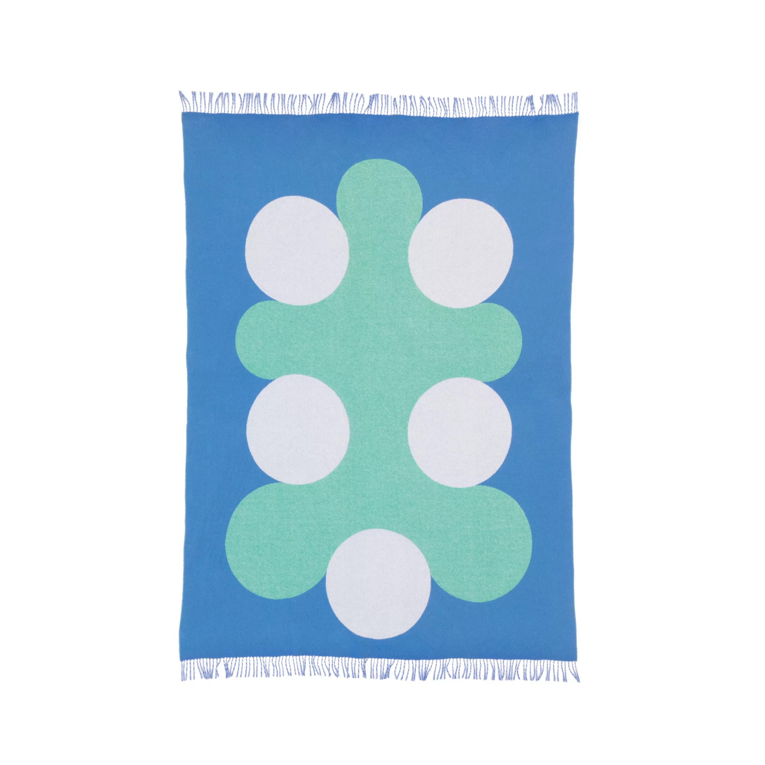 Linge De Lit>raawii Plaid Brush Tissu Multicolore / 200 X 150 Cm - Blanc - Bleu - Feuille