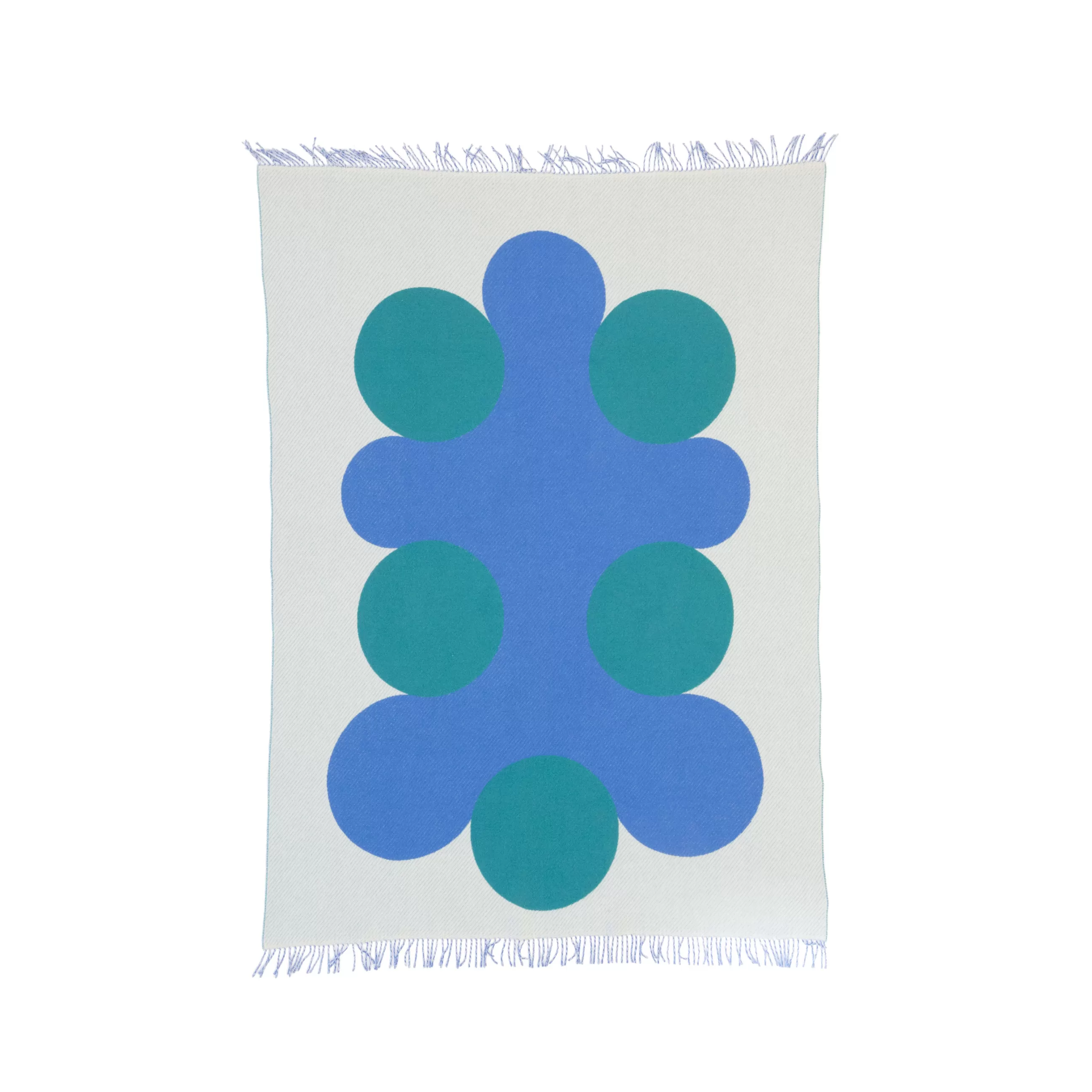 Linge De Lit>raawii Plaid Brush Tissu Multicolore / 200 X 150 Cm - Blanc - Bleu - Feuille