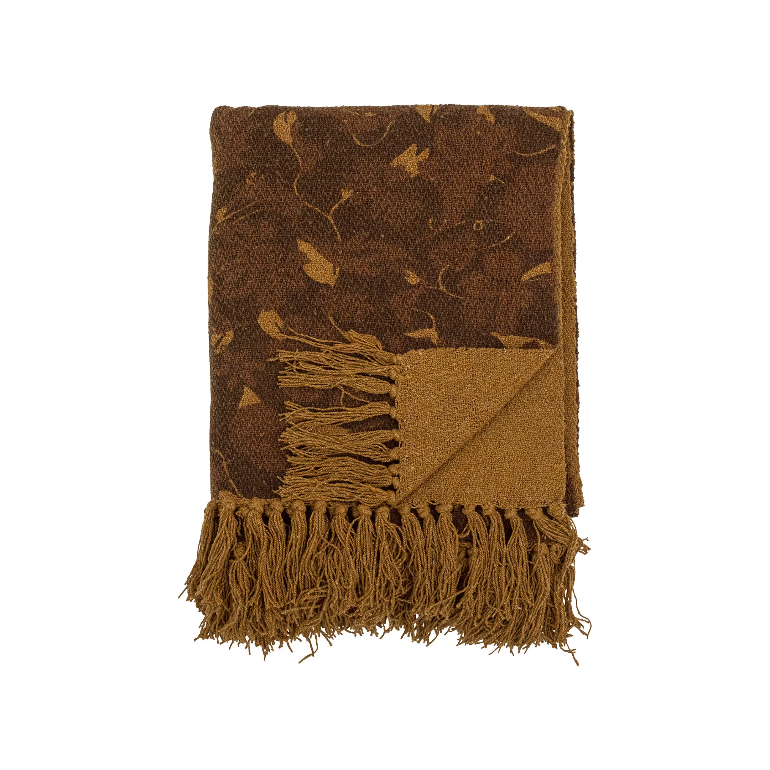 Linge De Lit>Bloomingville Plaid Ganja Tissu/ 160 X 130 Cm - Coton Recycle - Marron