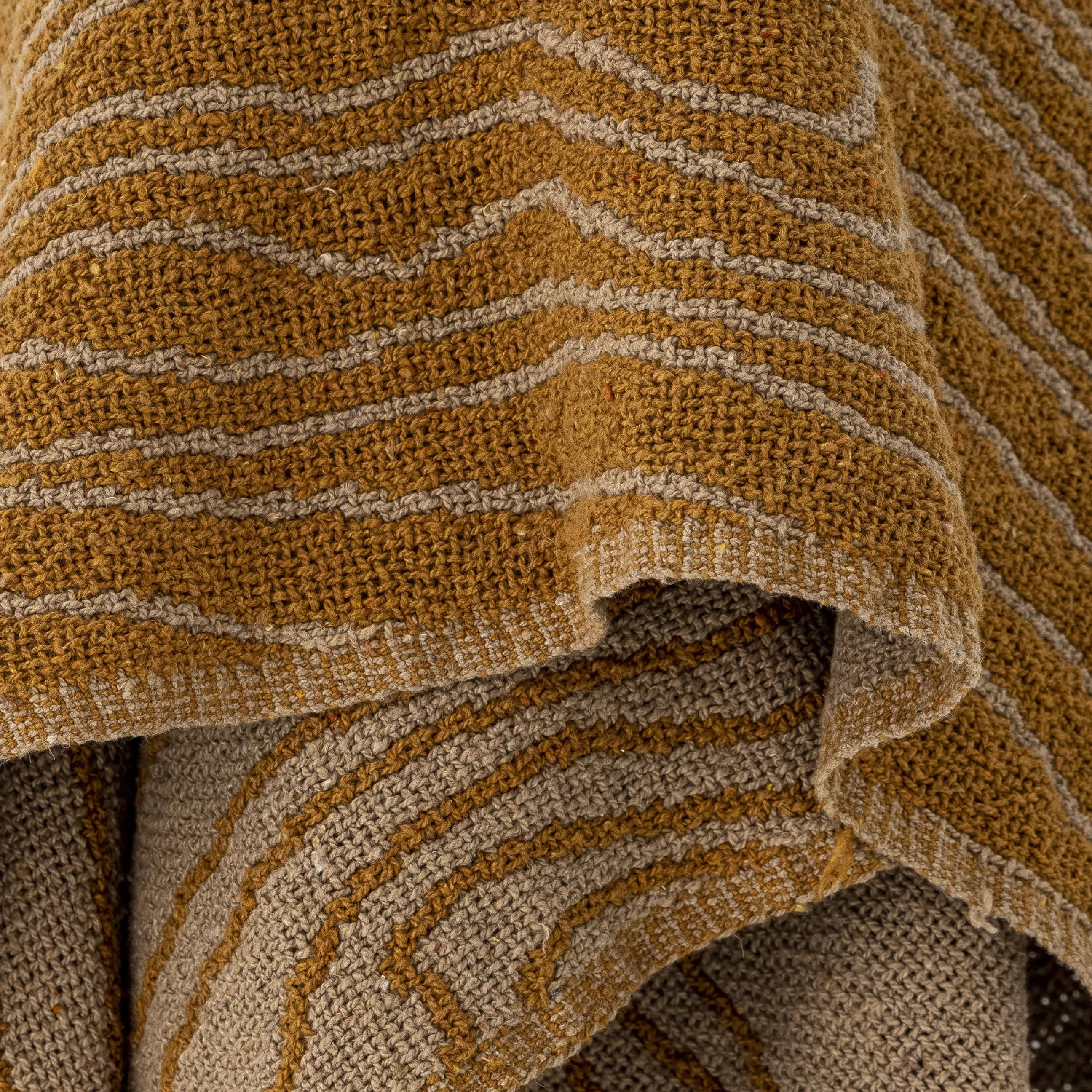 Linge De Lit>Bloomingville Plaid Ginna Tissu Jaune / 160 X 130 Cm - Coton Recycle - Ocre - Sable