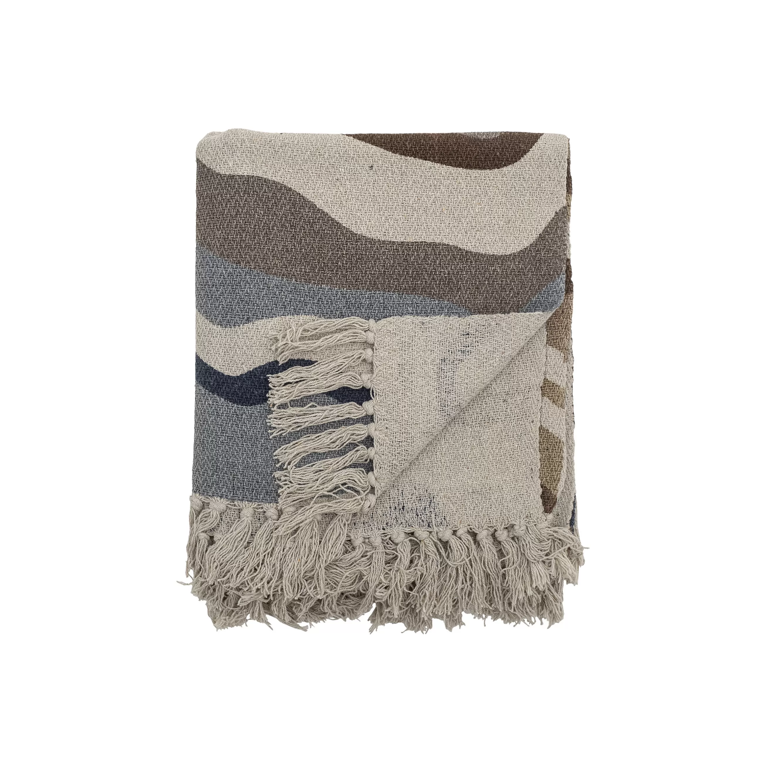 Linge De Lit>Bloomingville Plaid Stephania Tissu/ 160 X 130 Cm - Coton Recycle - Multicolore