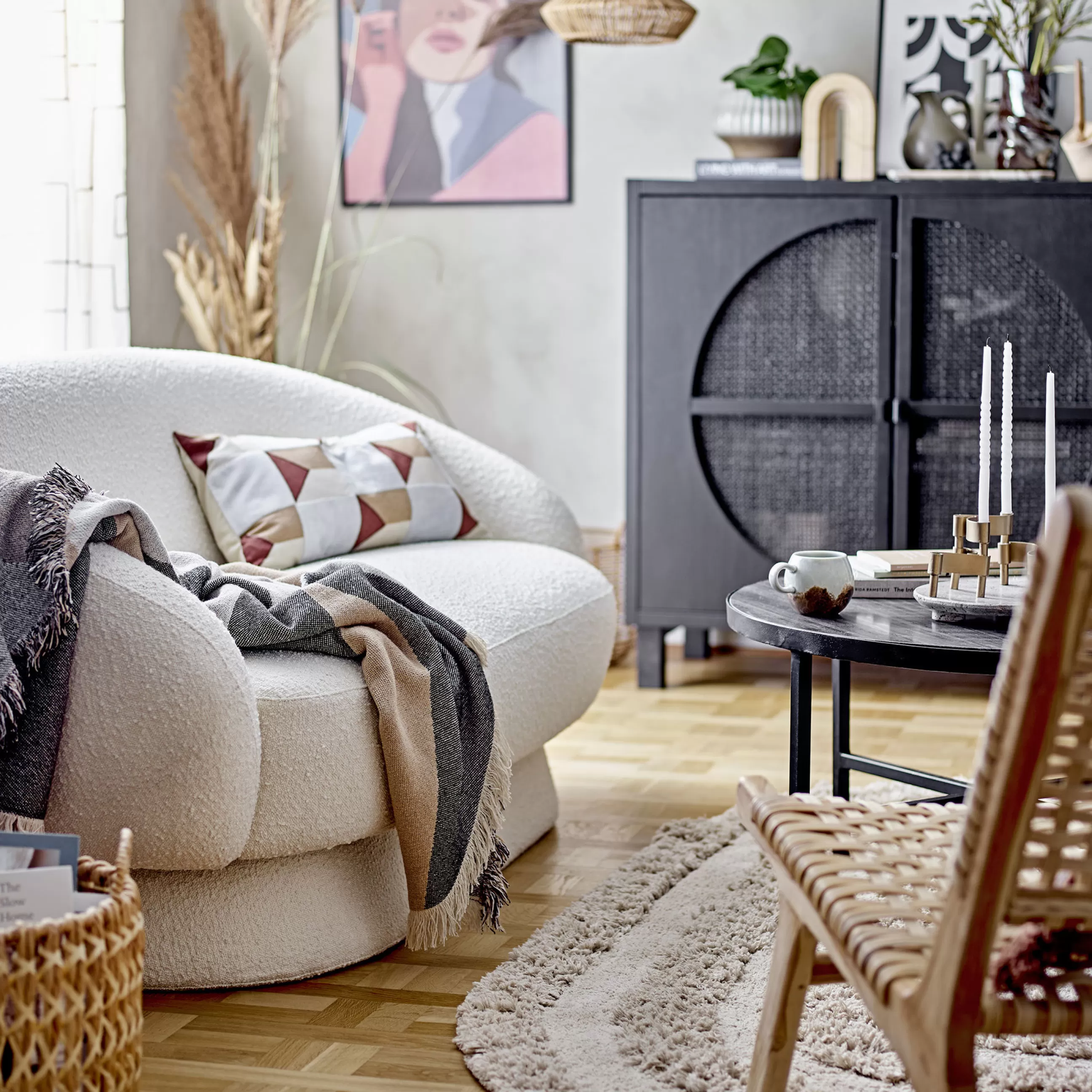 Linge De Lit>Bloomingville Plaid Tasja Tissu/ 150 X 125 Cm - Coton Recycle - Multicolore