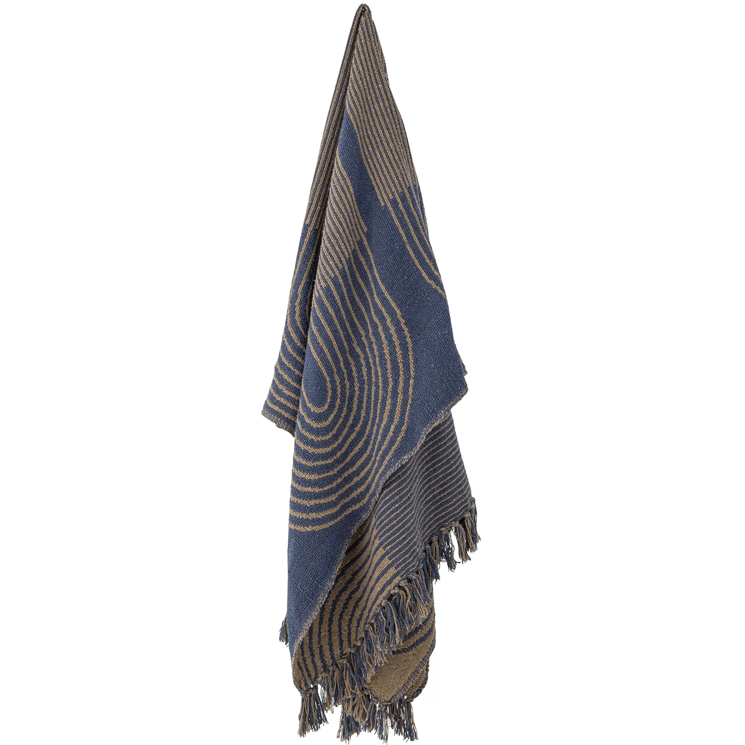 Linge De Lit>Bloomingville Plaid Tiffanie Tissu Bleu / 160 X 130 Cm - Coton Recycle - Bleu - Sable