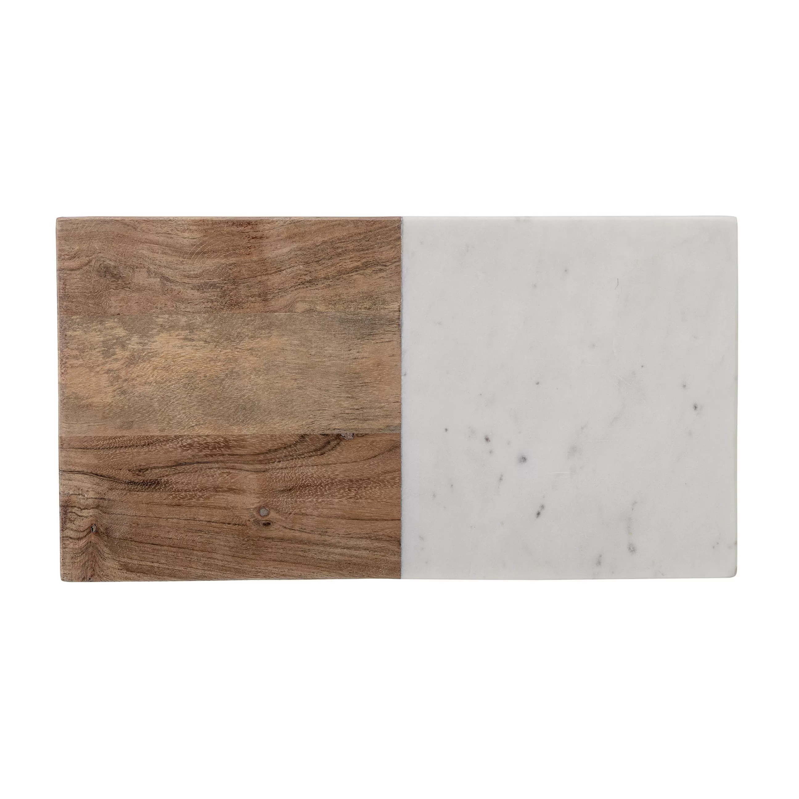 Couteaux Et Planches À Découper>Bloomingville Planche À Découper Gya Pierre Blanc Bois Naturel / 38 X 20,5 Cm - Bois & Marbre - Blanc - Bois Naturel