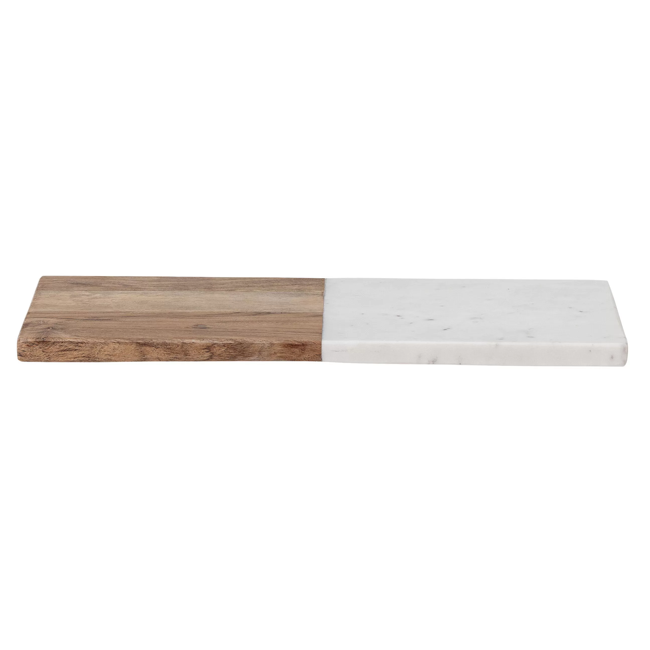 Couteaux Et Planches À Découper>Bloomingville Planche À Découper Gya Pierre Blanc Bois Naturel / 38 X 20,5 Cm - Bois & Marbre - Blanc - Bois Naturel