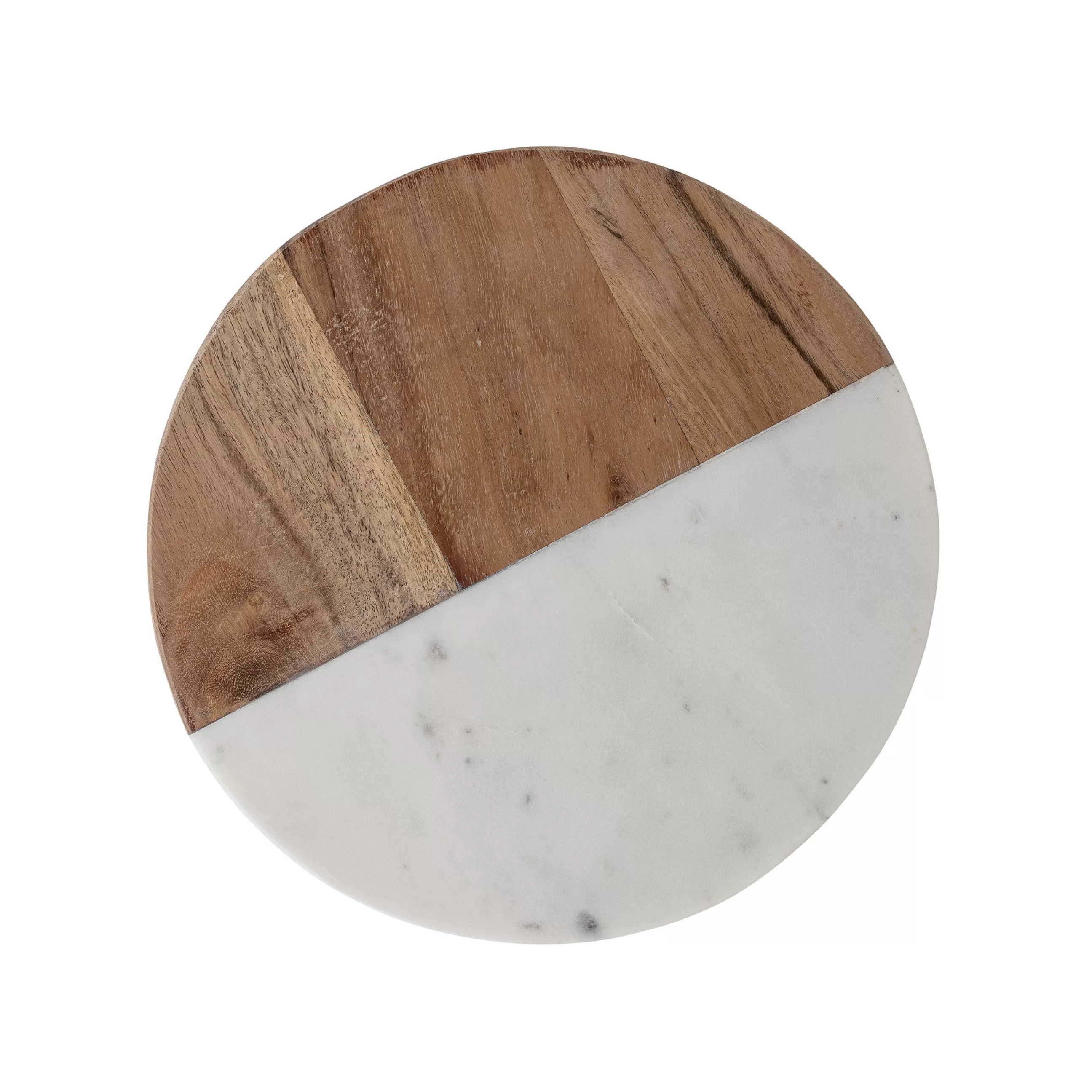 Couteaux Et Planches À Découper>Bloomingville Planche À Découper Gya Pierre Blanc Bois Naturel / O 25,5 Cm - Bois & Marbre - Blanc - Bois Naturel