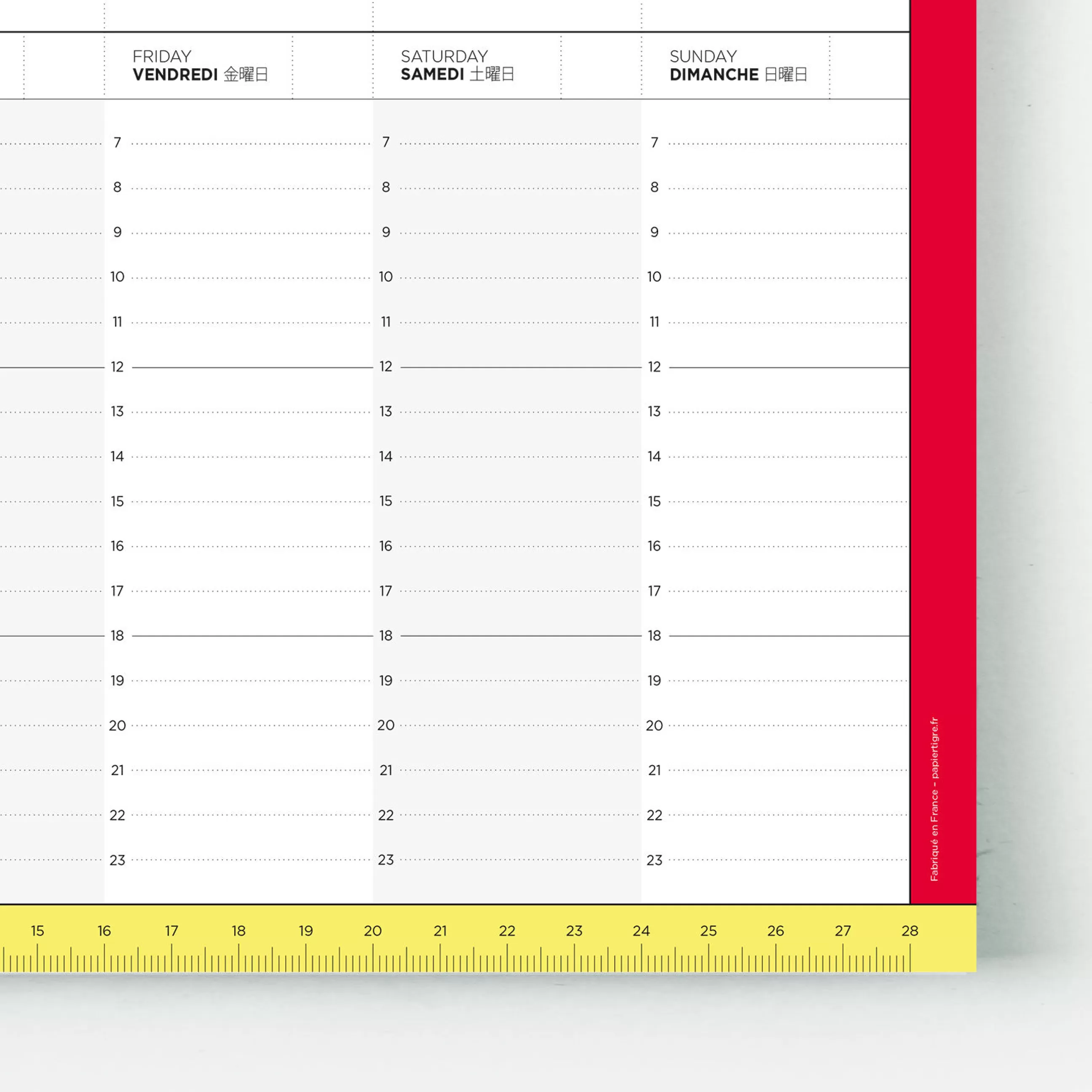 Accessoires Bureau>Papier Tigre Planificateur Hebdomadaire Assitant Week Papier / 52 Feuilles Pour 1 An D'Orga - 30 X 21 Cm - Multicolore