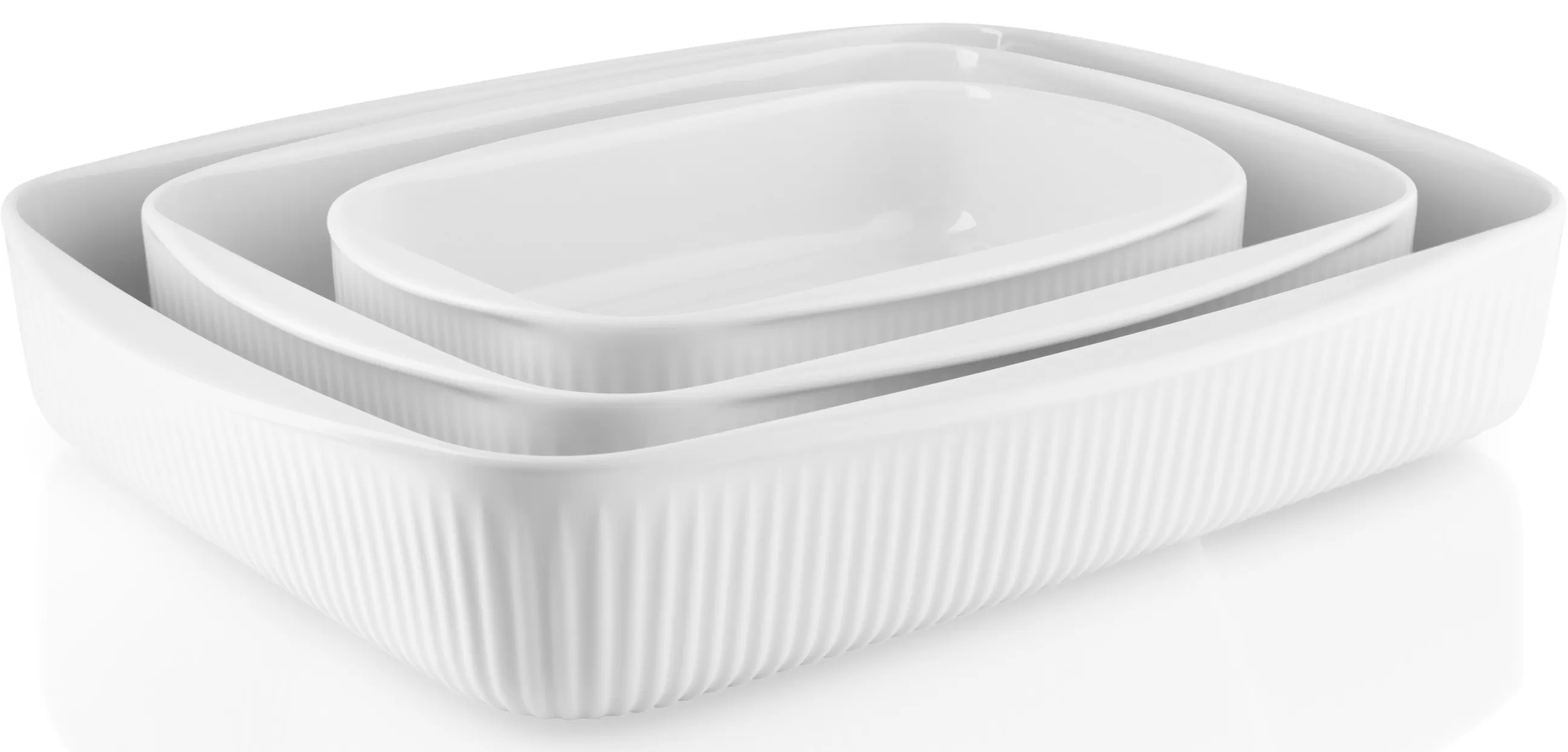 Plats Et Cuisson>Eva Trio Plat A Gratin Legio Nova Ceramique / 31 X 24,5 Cm - Blanc