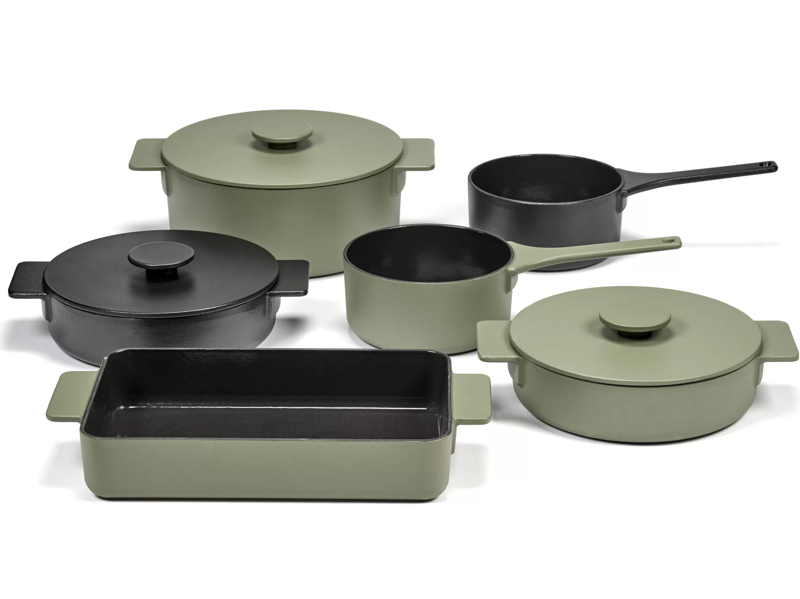 Plats Et Cuisson>Serax Plat A Gratin Surface Metal Vert / Emaille - 38 X 25 Cm - Camogreen