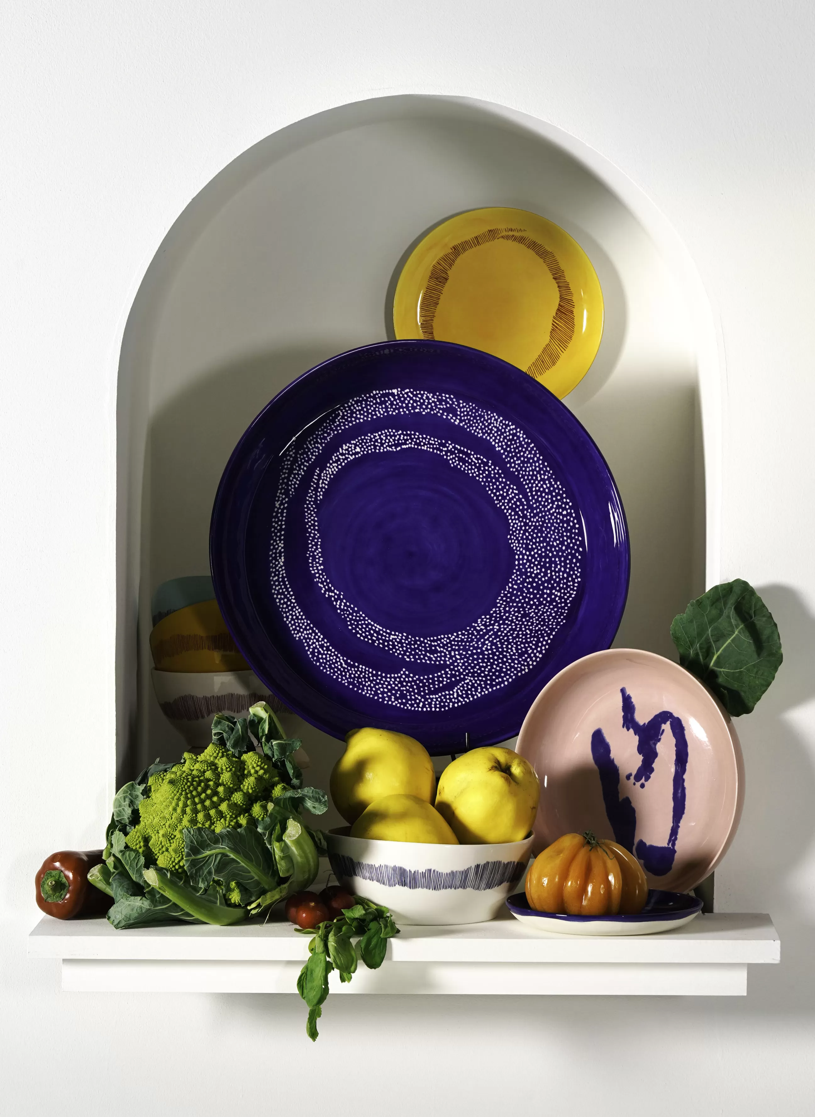 Plateaux Et Plats De Service>Serax Plat De Service Feast Ceramique Bleu Medium / O 36 X H 6 Cm - Blanc - Lapis Lazuli