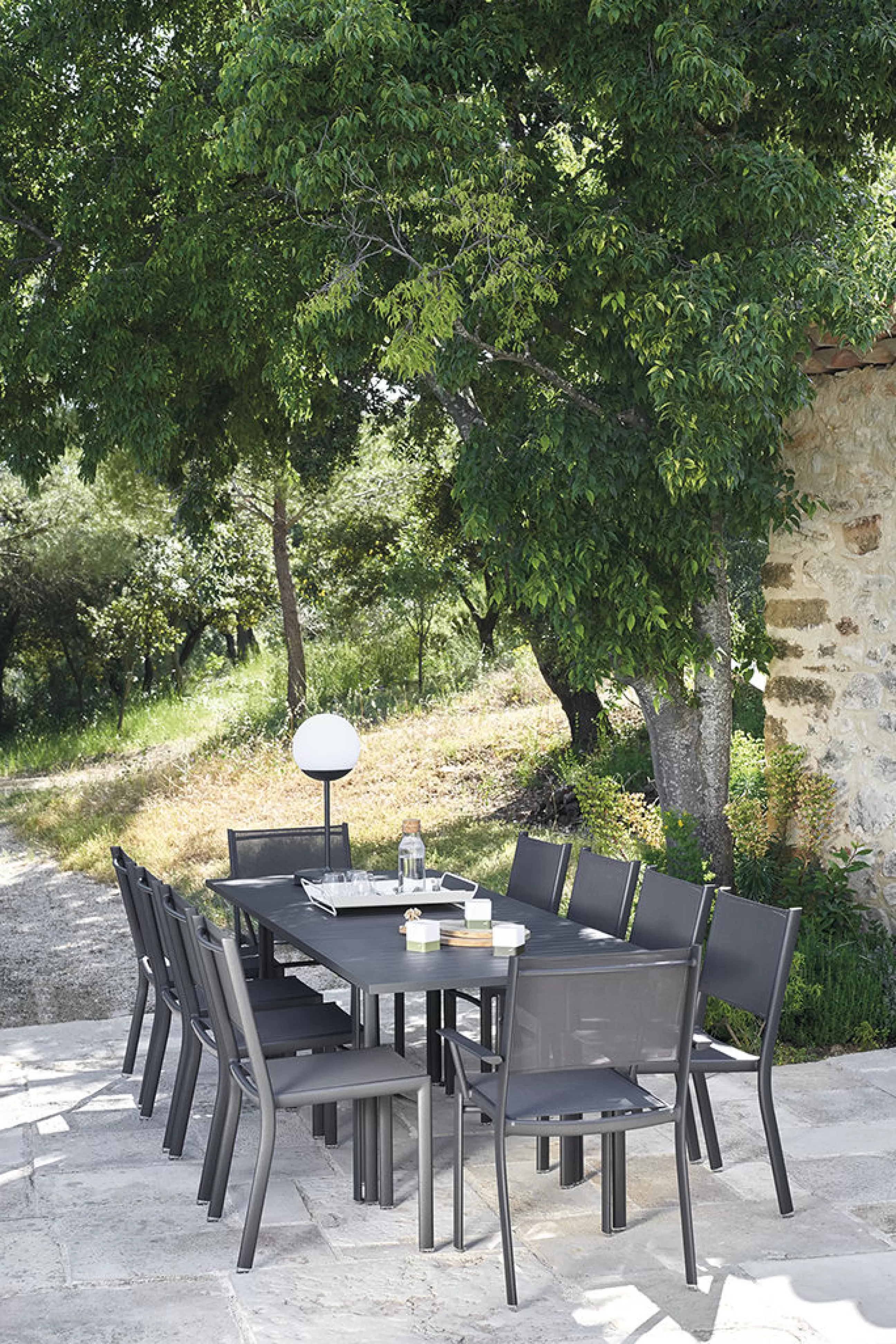 Terrasses Et Balcons>Fermob Plateau Alto Metal Gris / Acier - 53 X 38,5 Cm - Gris Argile