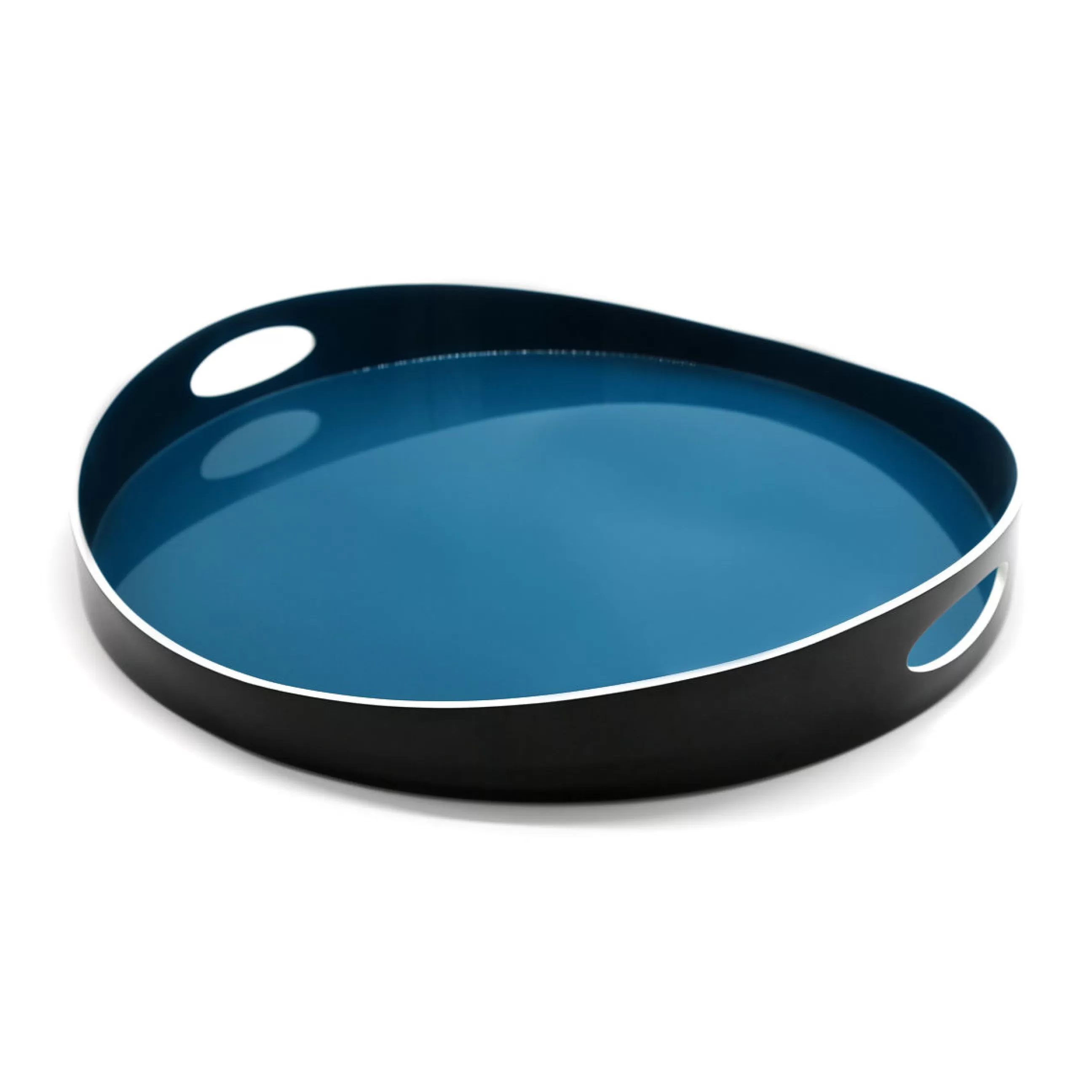 Plateaux Et Plats De Service>Maison Sarah Lavoine Plateau Basile Large Bois Bleu / Bois - O 50 Cm - Bleu Sarah - Noir