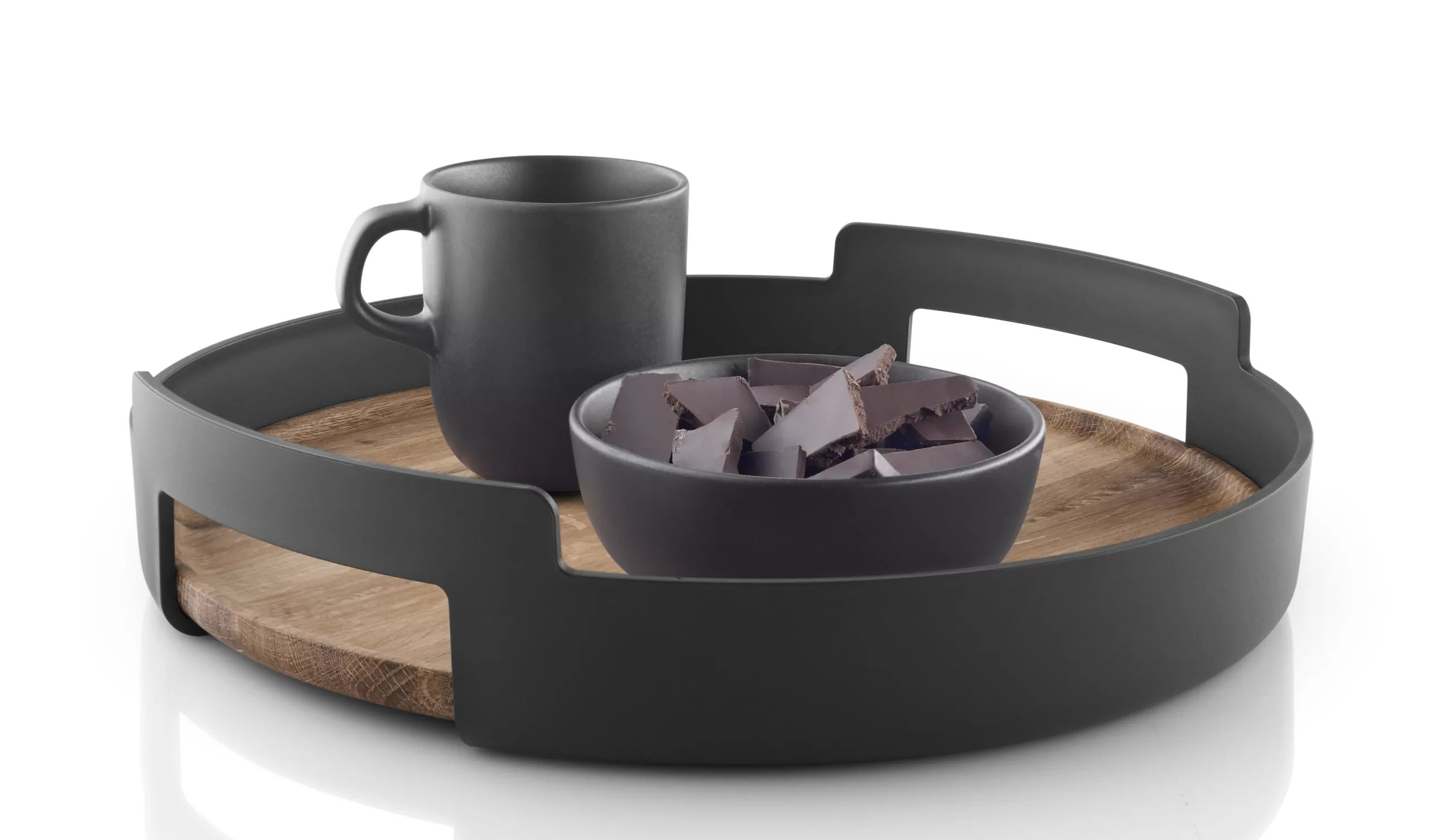 Plateaux Et Plats De Service>Eva Solo Plateau Nordic Kitchen Ceramique Noir Bois Naturel / O 35 Cm - Chene Naturel - Noir Mat