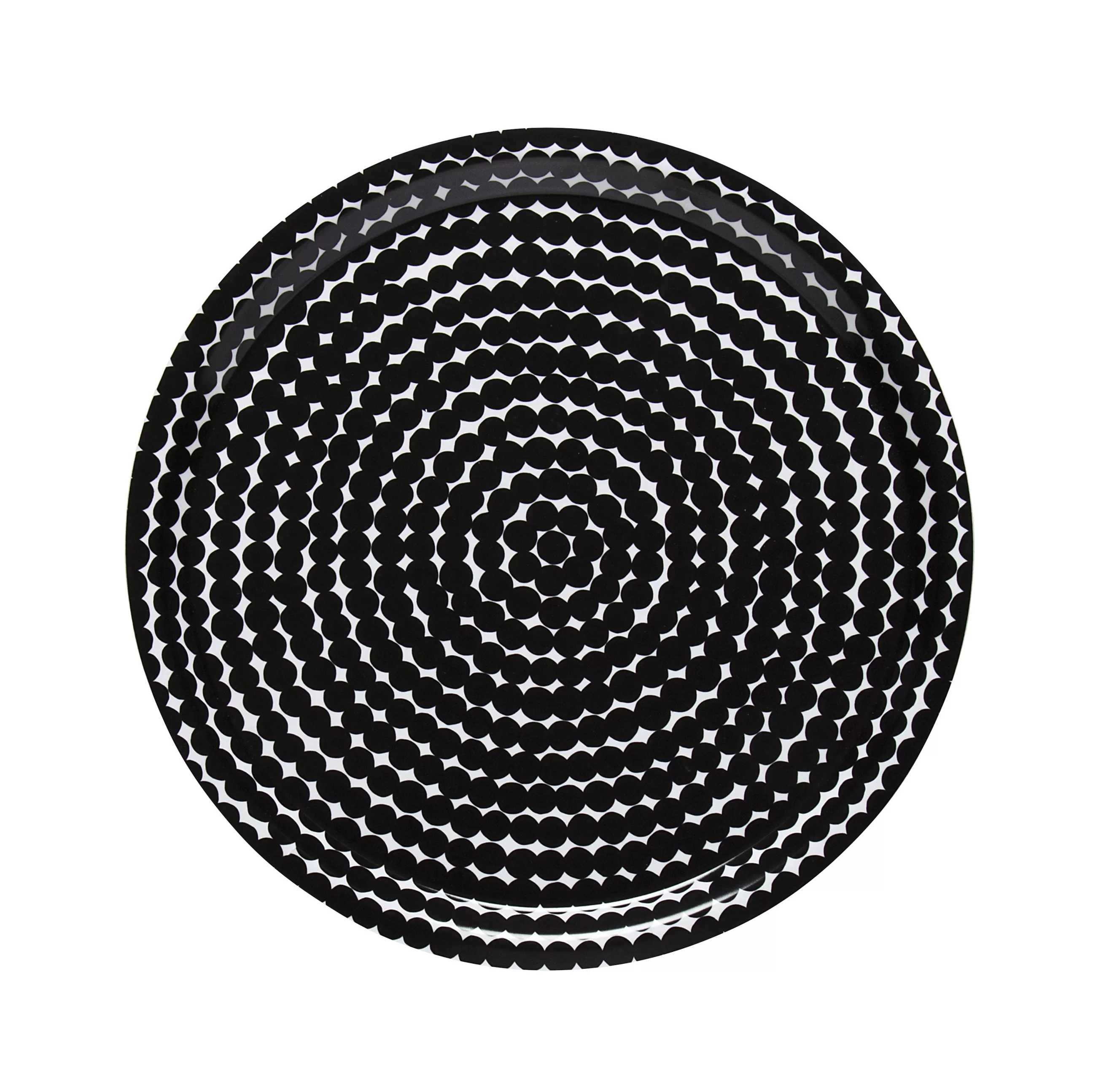 Plateaux Et Plats De Service>Marimekko Plateau Rasymatto Bois Blanc Noir / Bois - O 31 Cm - Blanc - Noir