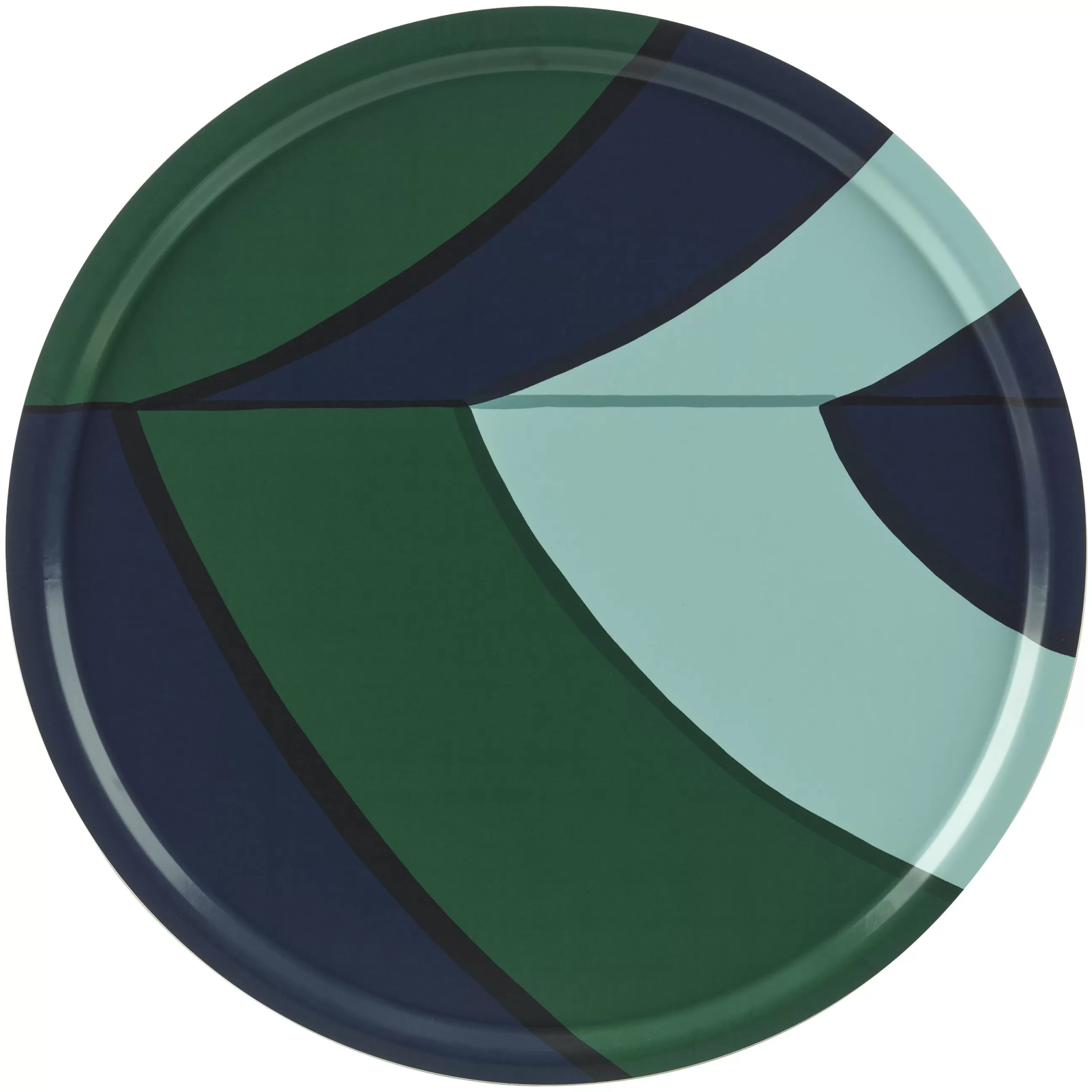 Plateaux Et Plats De Service>Marimekko Plateau Savanni Bois Bleu Vert / Bois - O 65 Cm - Bleu - Vert