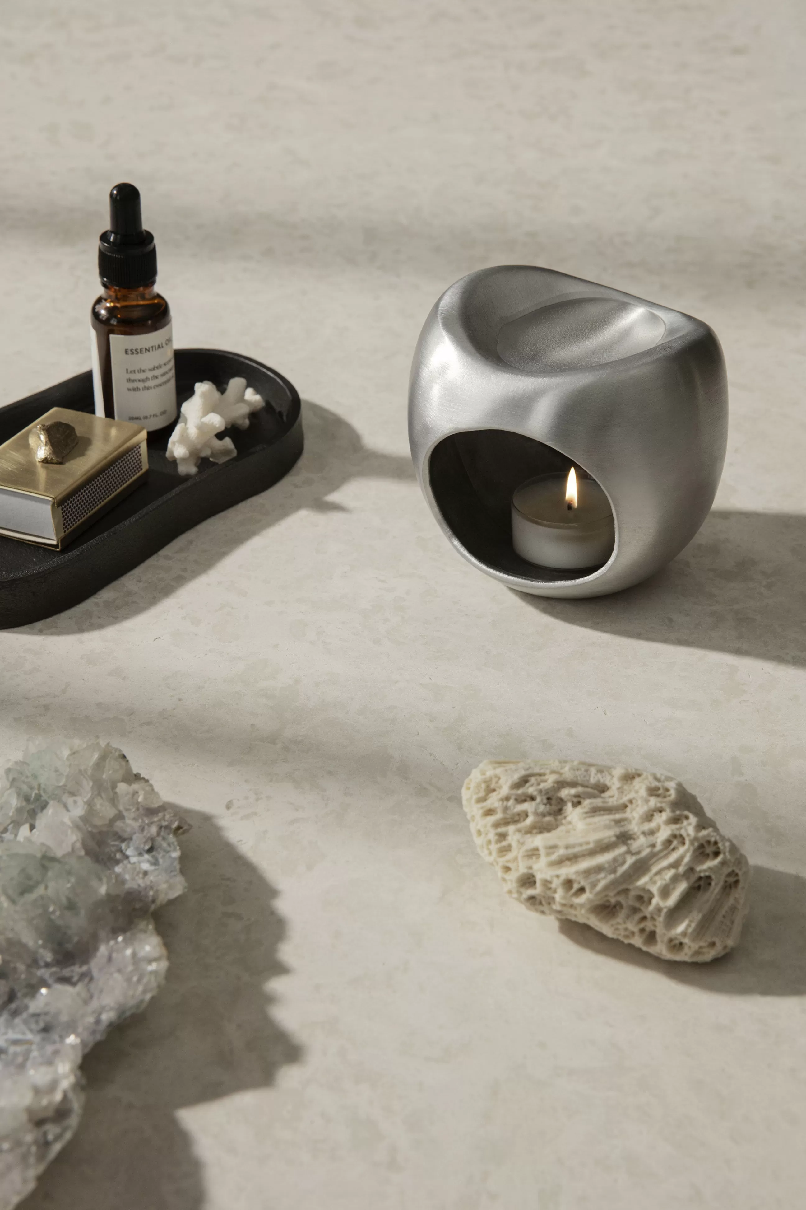 Accessoires Bureau>Ferm Living Plateau Yama Metal/ Ovale - 19 X 9,5 Cm -  Aluminium Recycle - Noir