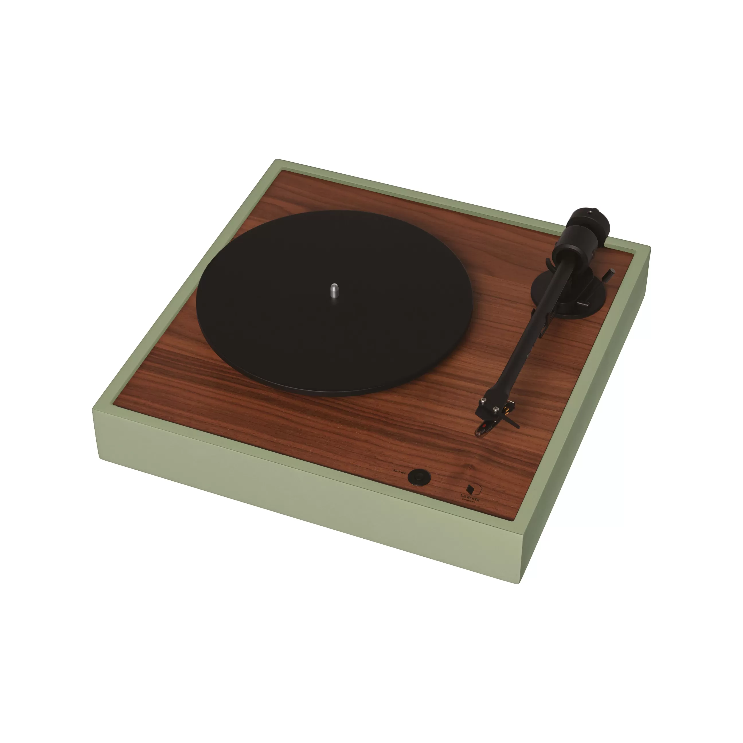Enceintes Audio Son>La Boite Concept Platine Vinyle Square Bois Naturel / Enceinte Haute Fidelite - Noyer - Vert