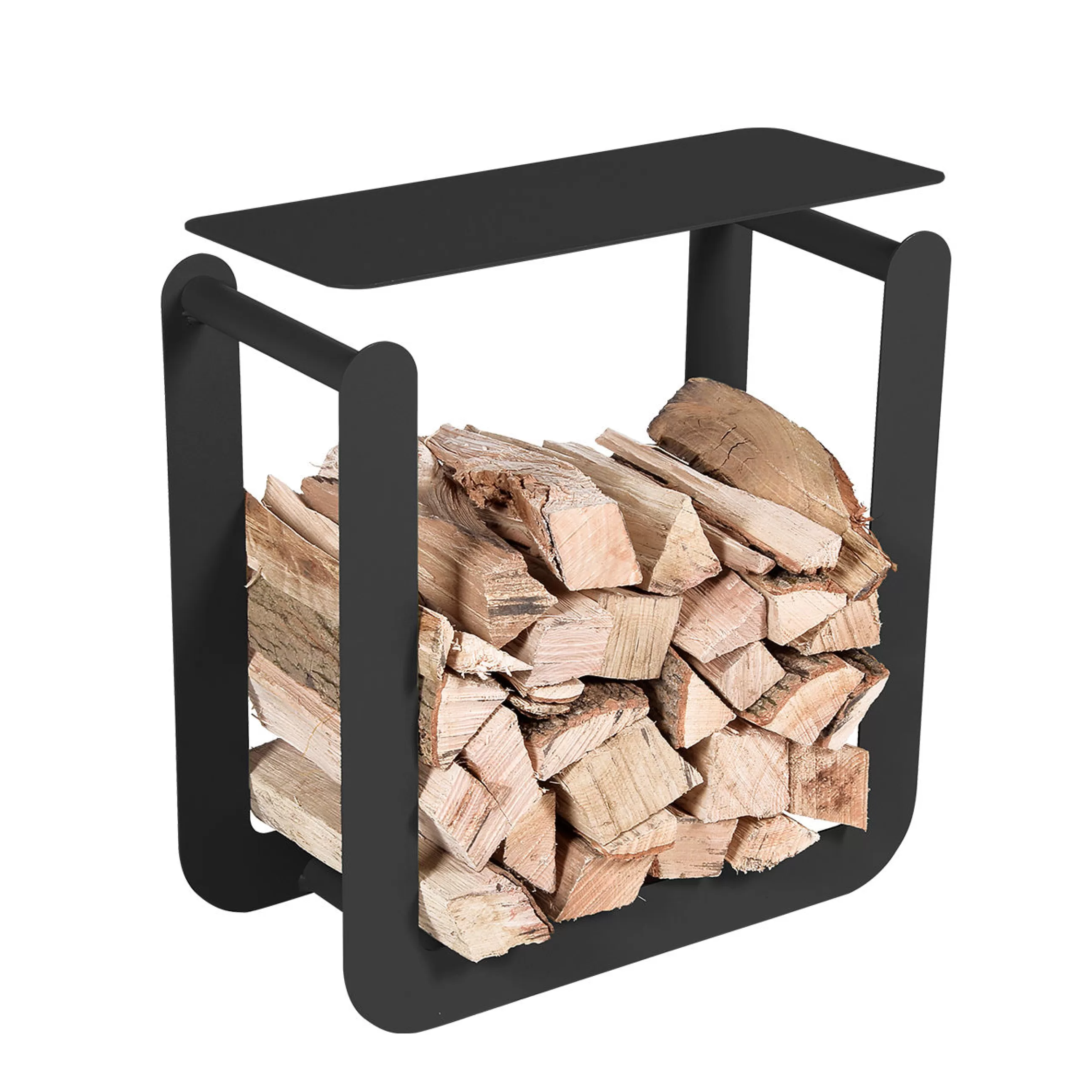 Déco Et Accessoires De Jardin>Fermob Porte-Buches Nevado Metal Noir / Tabouret - L 60 X H 60 Cm - Carbone
