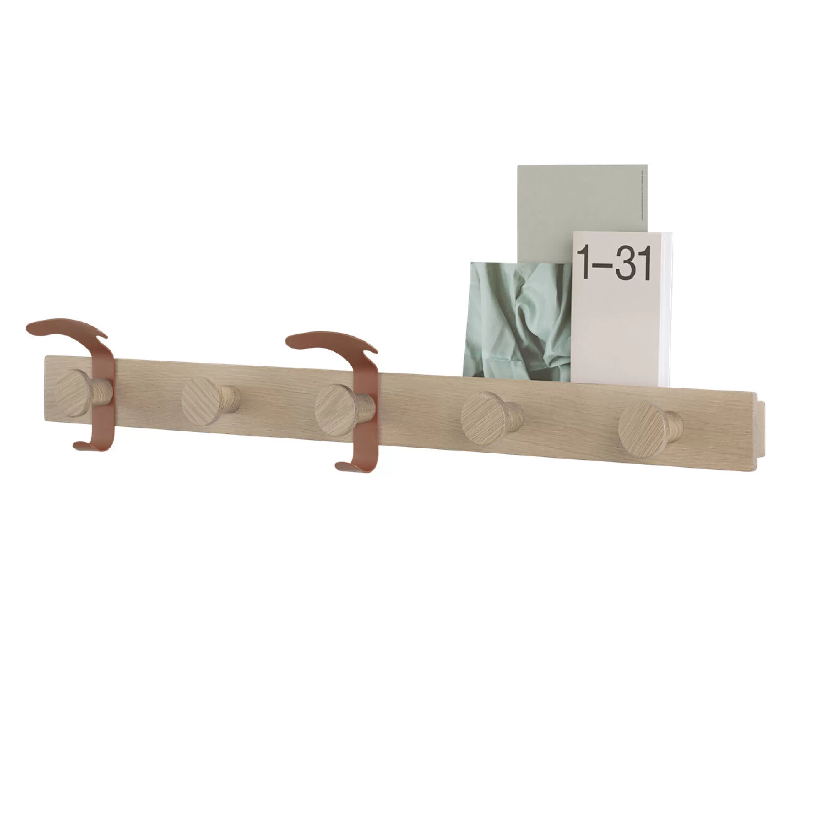 Portemanteaux Patères Portants>Muuto Portemanteau Mural Avail Bois Naturel / L 87,5 Cm - Chene - Marron-Cuivre