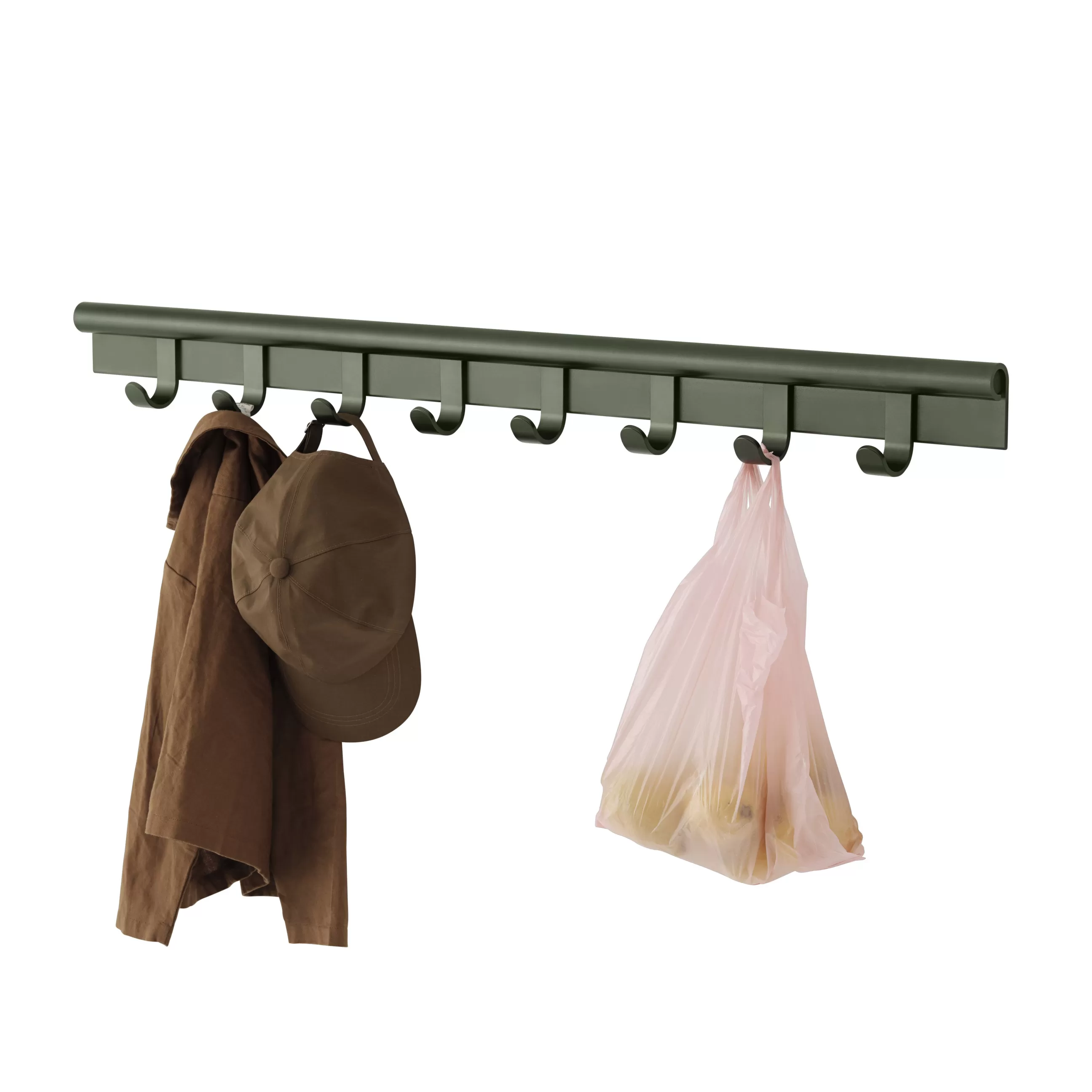 Portemanteaux Patères Portants>Muuto Portemanteau Mural Coil Metal Vert / L 100 Cm - Vert Fonce