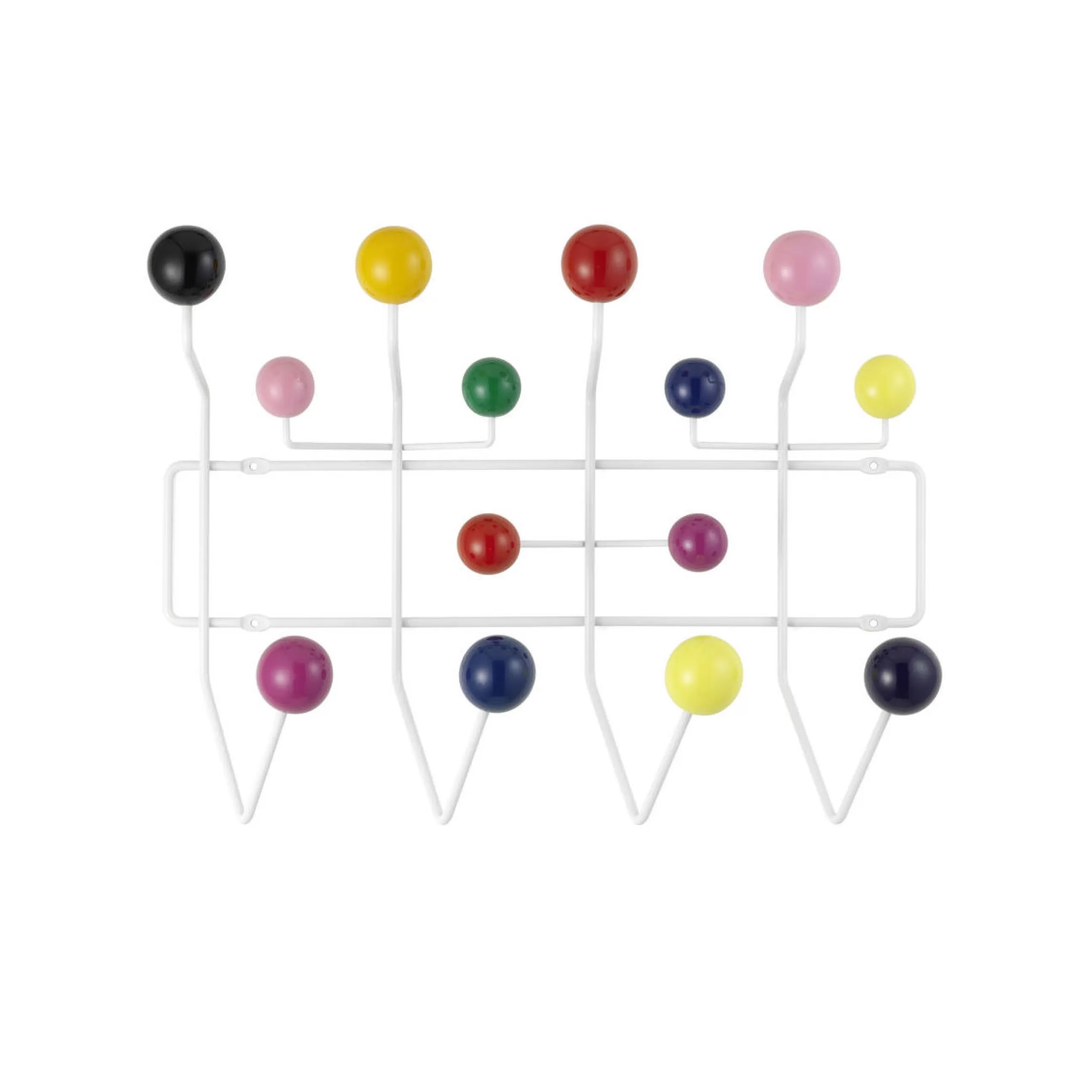 Portemanteaux Patères Portants>Vitra Portemanteau Mural Hang It All Metal Bois Multicolore / Eames (1953) - Blanc - Multicolore