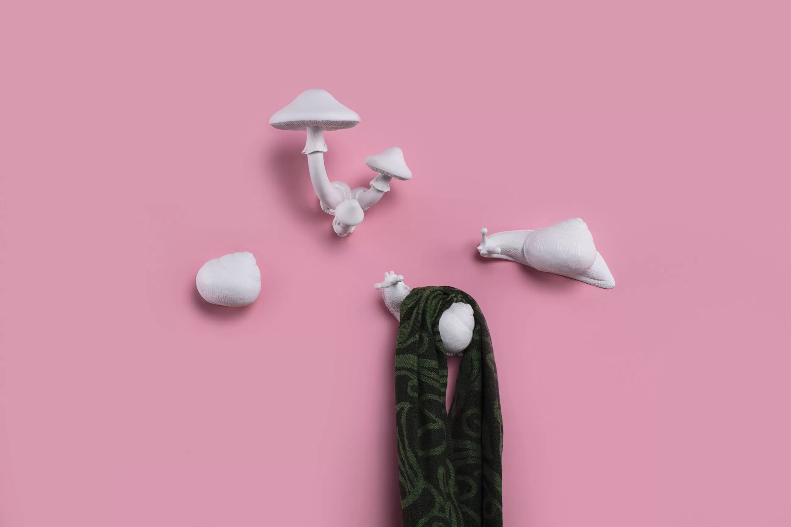 Portemanteaux Patères Portants>Seletti Portemanteau Mural Mushroom Plastique/ 3 Champignons-Patères - H 16 Cm - Blanc