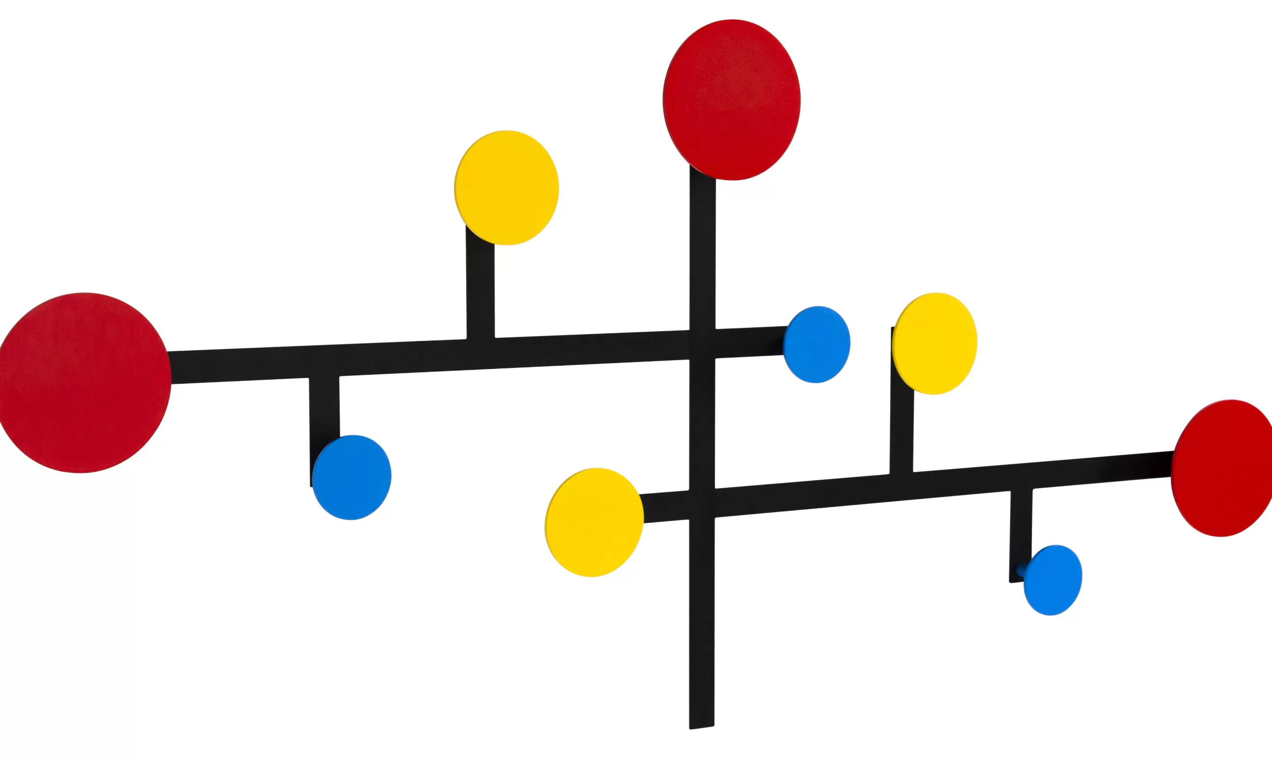 Portemanteaux Patères Portants>Presse citron Portemanteau Mural Piet Metal Multicolore Noir / 9 Patères / Modulable - Bleu - Jaune - Noir - Rouge