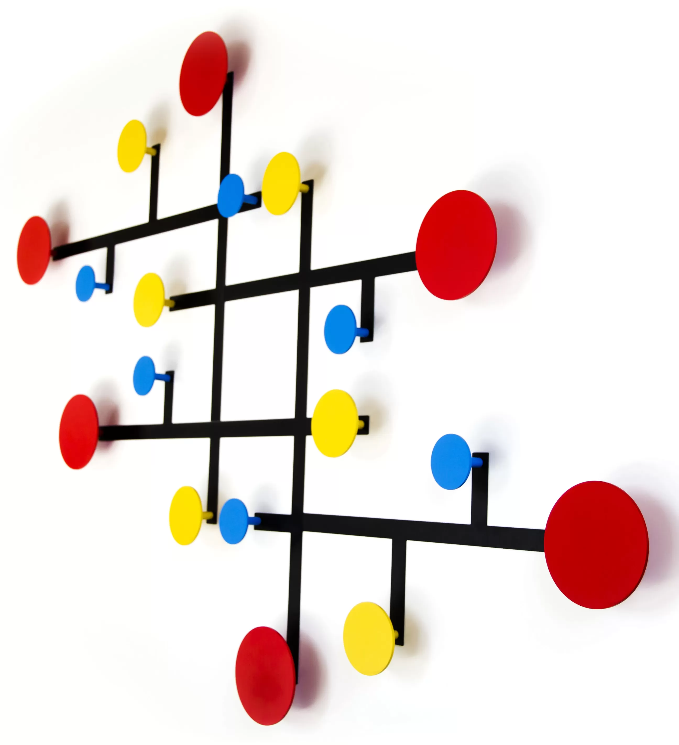 Portemanteaux Patères Portants>Presse citron Portemanteau Mural Piet Metal Multicolore Noir / 9 Patères / Modulable - Bleu - Jaune - Noir - Rouge