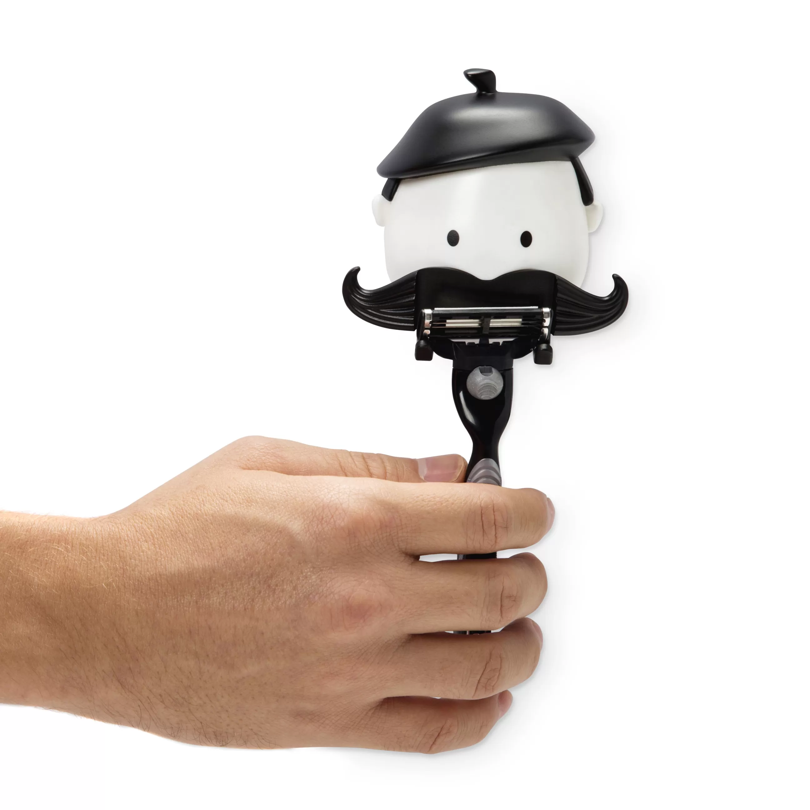 Accessoires Salle De Bains>Pa Design Porte-Rasoir Mr Razor Plastique Blanc Noir / Avec Ventouse - Blanc - Noir