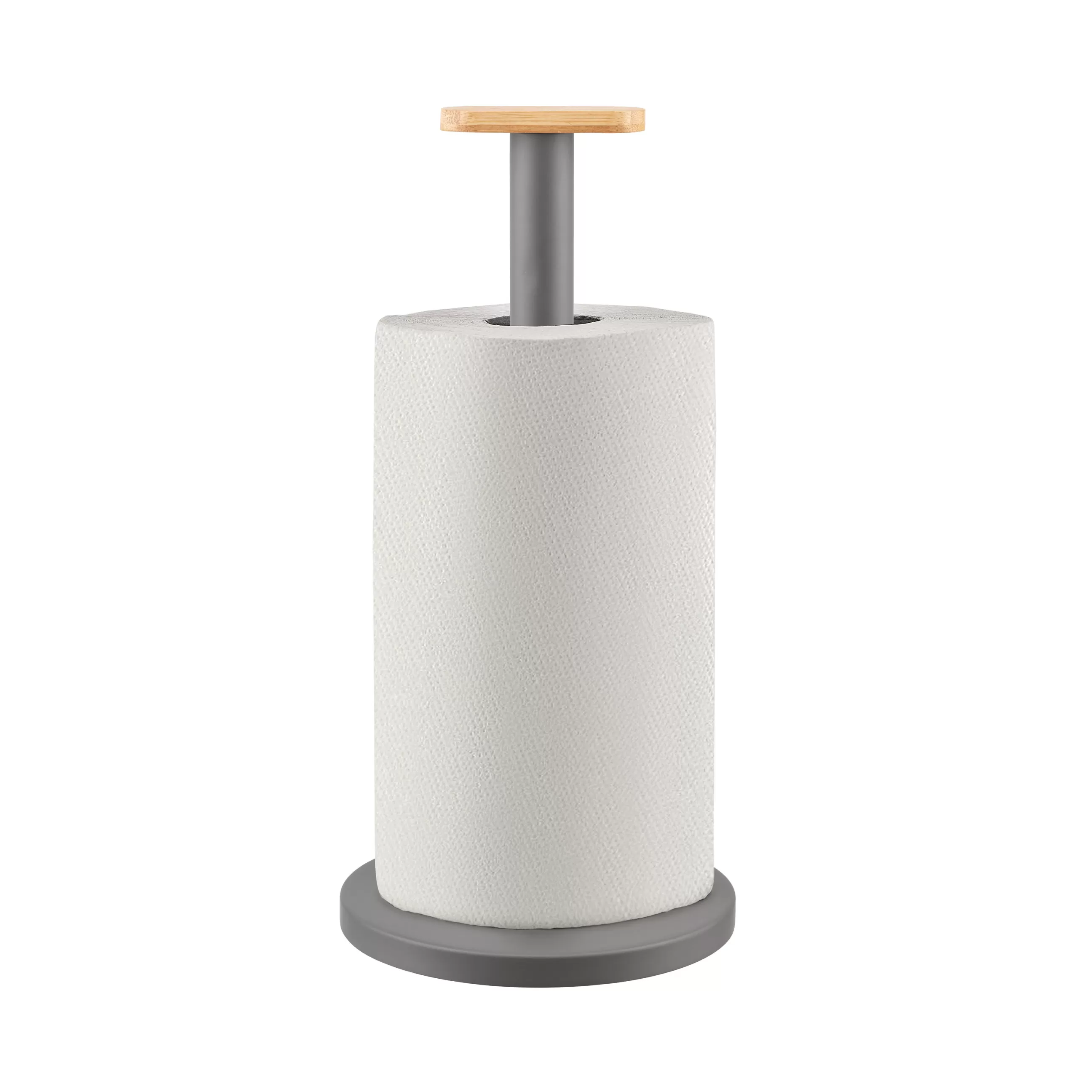 Nettoyage Et Rangement>Alessi Porte-Rouleau Essuie-Tout Mattina Metal Gris / Acier & Bambou - Anthracite - Bambou