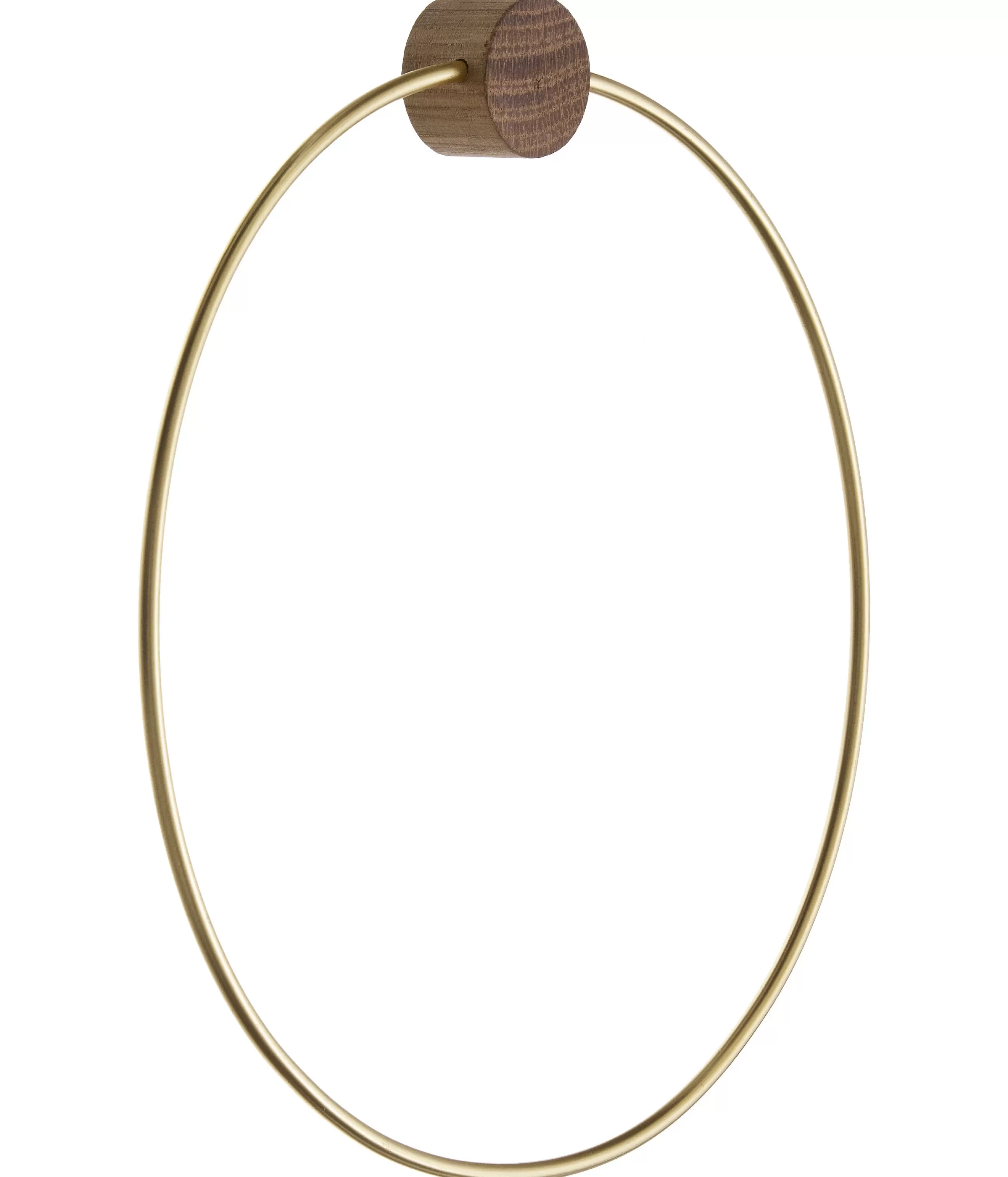 Accessoires Salle De Bains>Ferm Living Porte-Serviettes Mural Brass Bois Or Bois Naturel Metal - Bois Naturel - Laiton