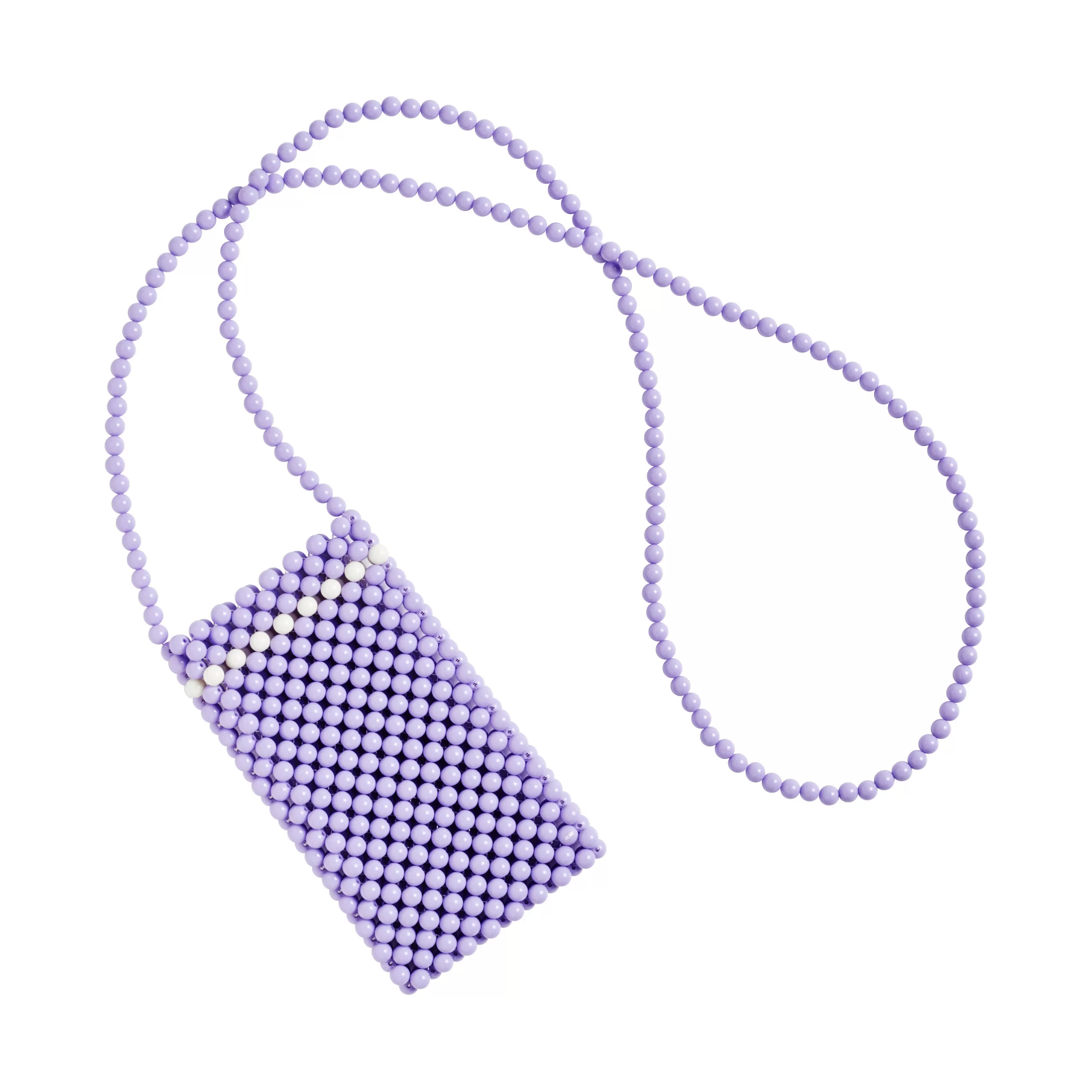 Sacs Trousses Porte Monnaie>Hay Porte-Telephone Perla Plastique / Mini Sacoche En Perles - Fait Main - Violet