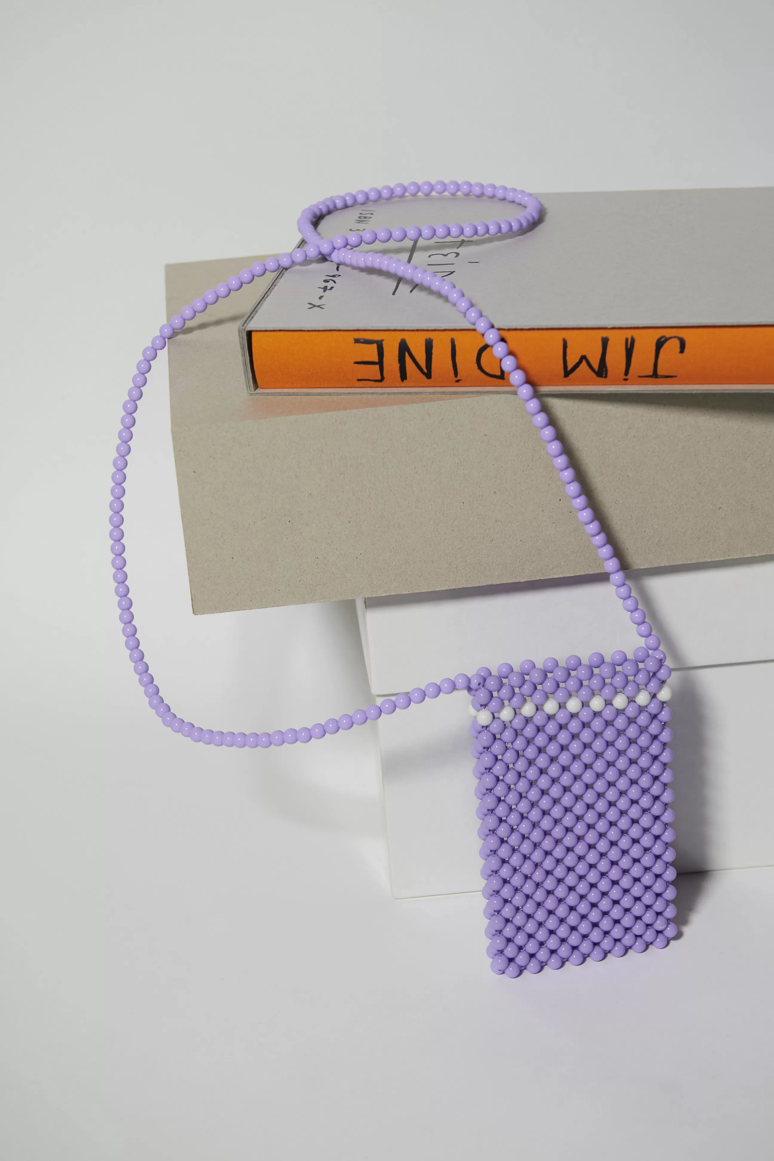 Sacs Trousses Porte Monnaie>Hay Porte-Telephone Perla Plastique / Mini Sacoche En Perles - Fait Main - Violet