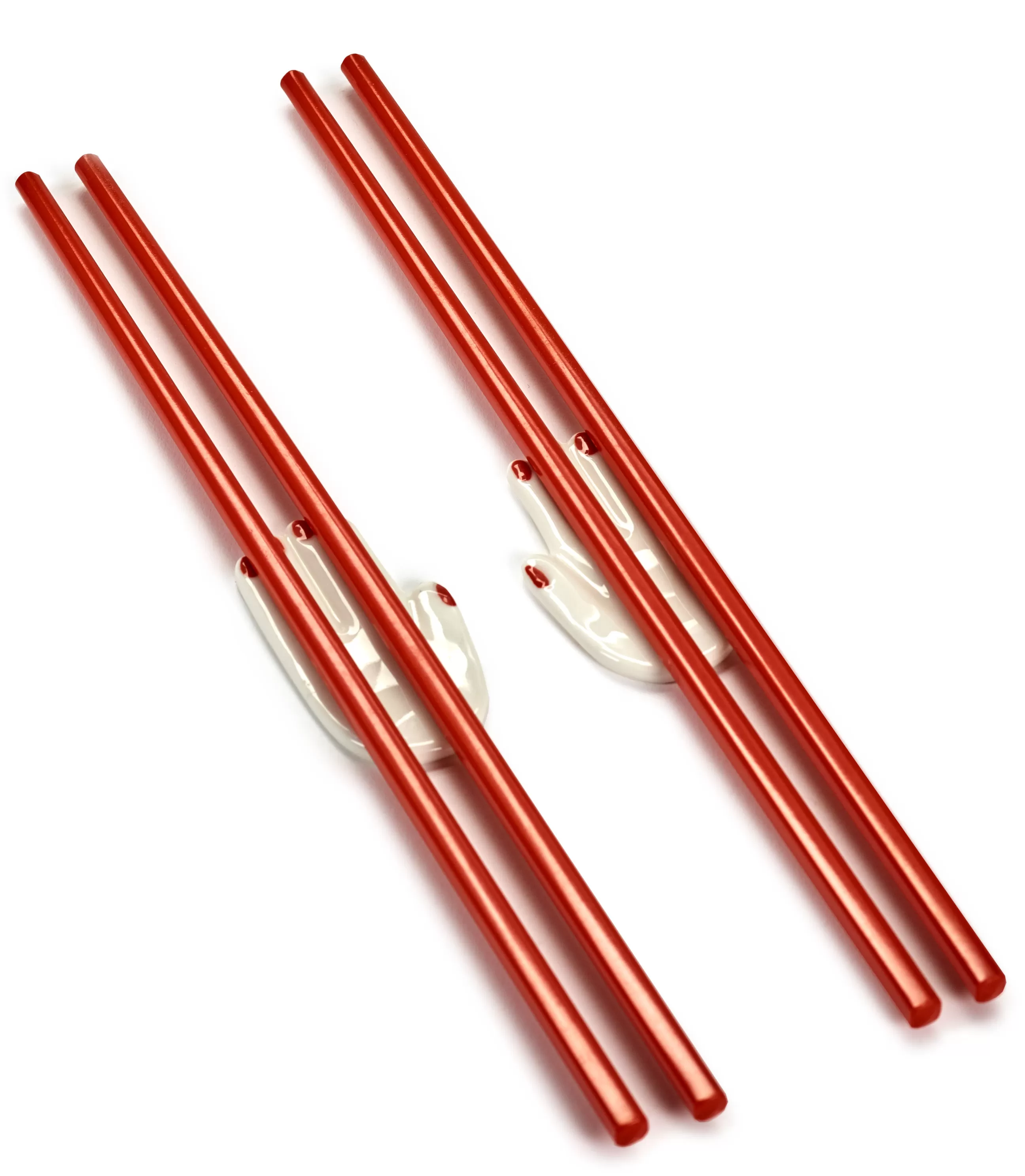 Accessoires Cuisine>Serax Pose-Baguettes Mains Ceramique Blanc / Set De 2 (Baguettes Japonaises Incluses) - Blanc - Rouge
