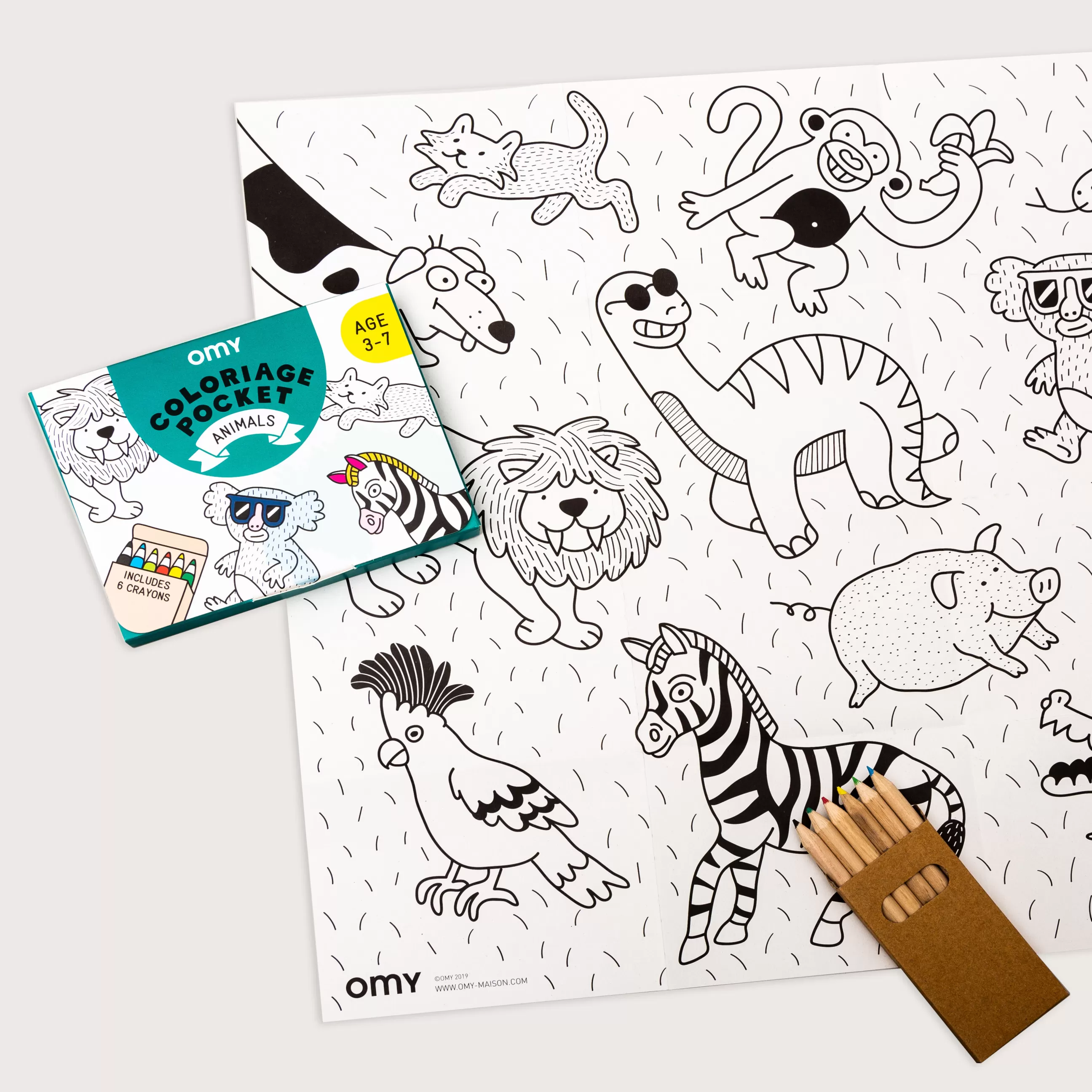 Jeux Et Loisirs>OMY Design & Play Poster A Colorier Coloriage Pocket - Papier Blanc Noir / 52 X 38 Cm - Blanc - Noir