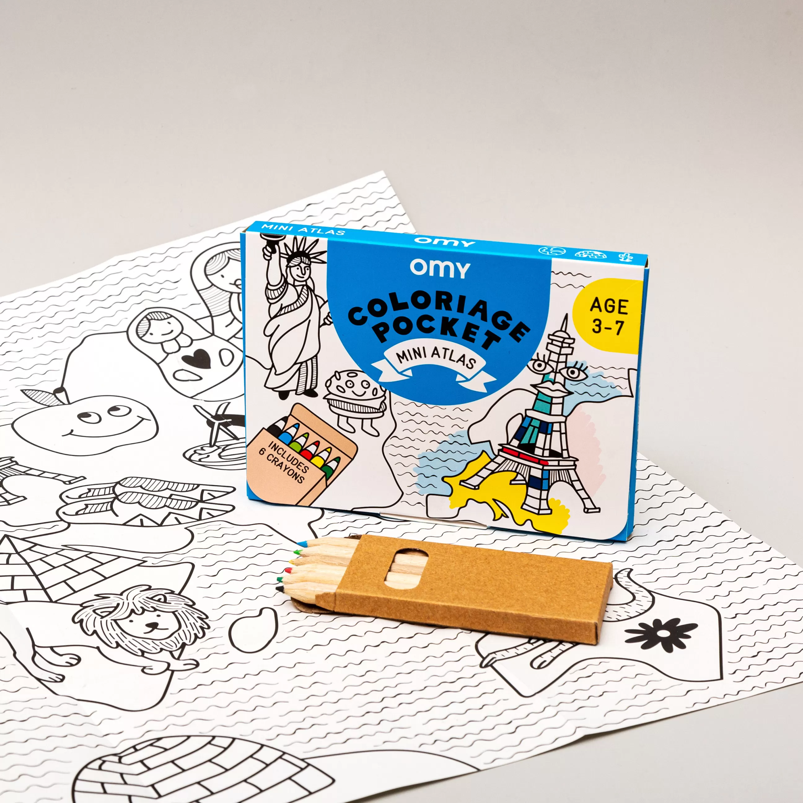 Jeux Et Loisirs>OMY Design & Play Poster A Colorier Coloriage Pocket -Papier Blanc Noir / 52 X 38 Cm - Blanc - Noir