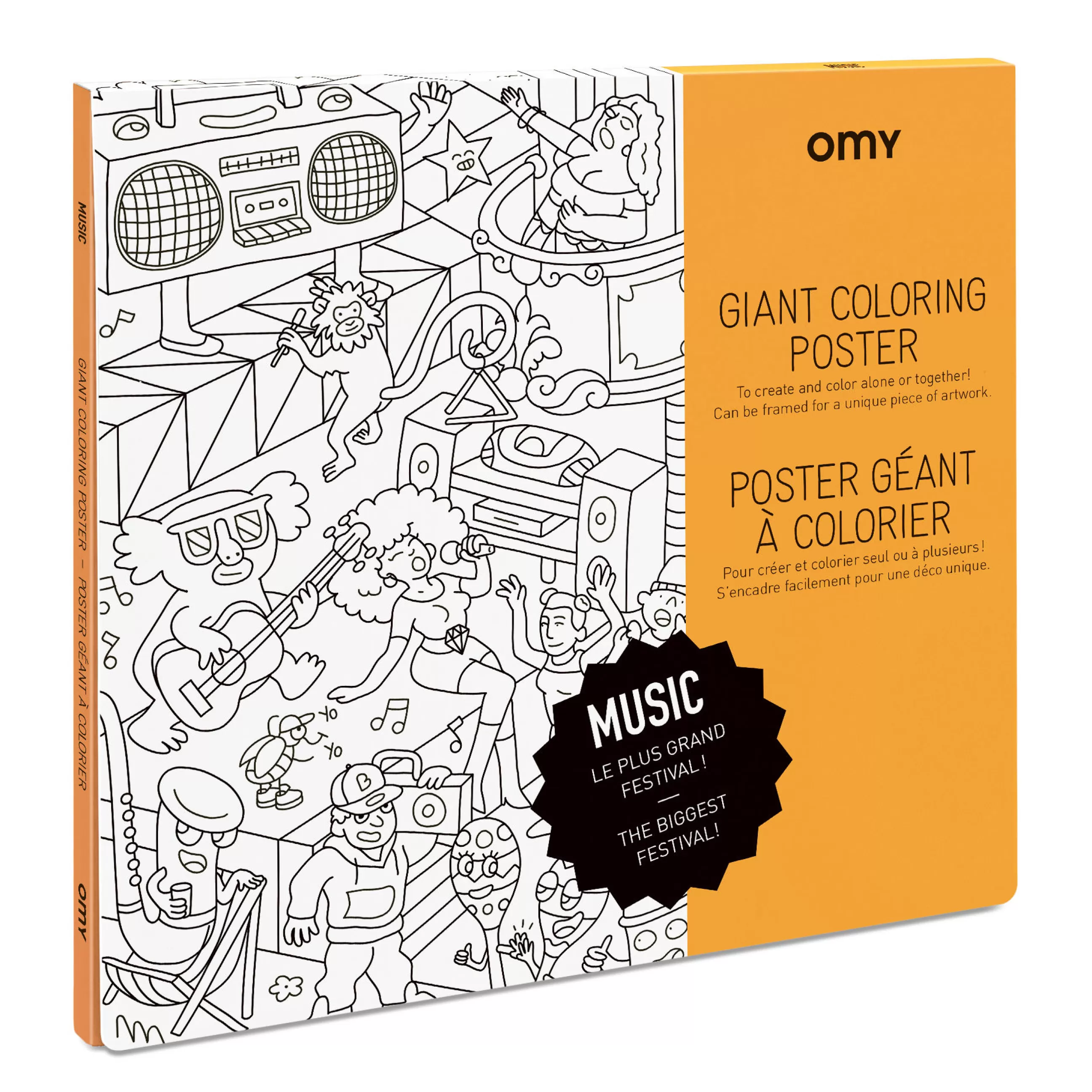 Jeux Et Loisirs>OMY Design & Play Poster A Colorier Papier Blanc Noir / 100 X 70 Cm - Blanc - Noir