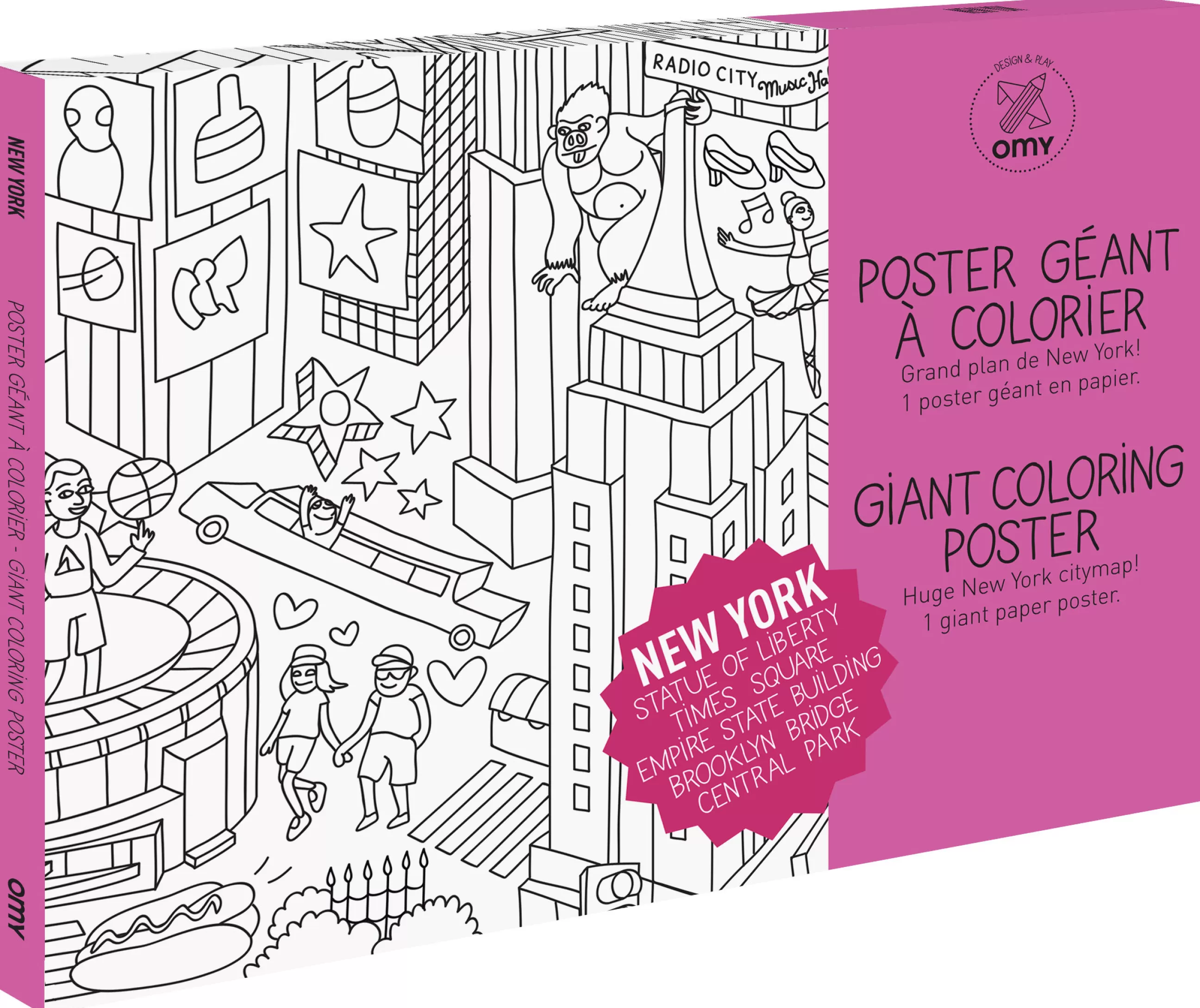 Jeux Et Loisirs>OMY Design & Play Poster A Colorier Papier Blanc Noir / 100 X 70 Cm - Blanc - Noir
