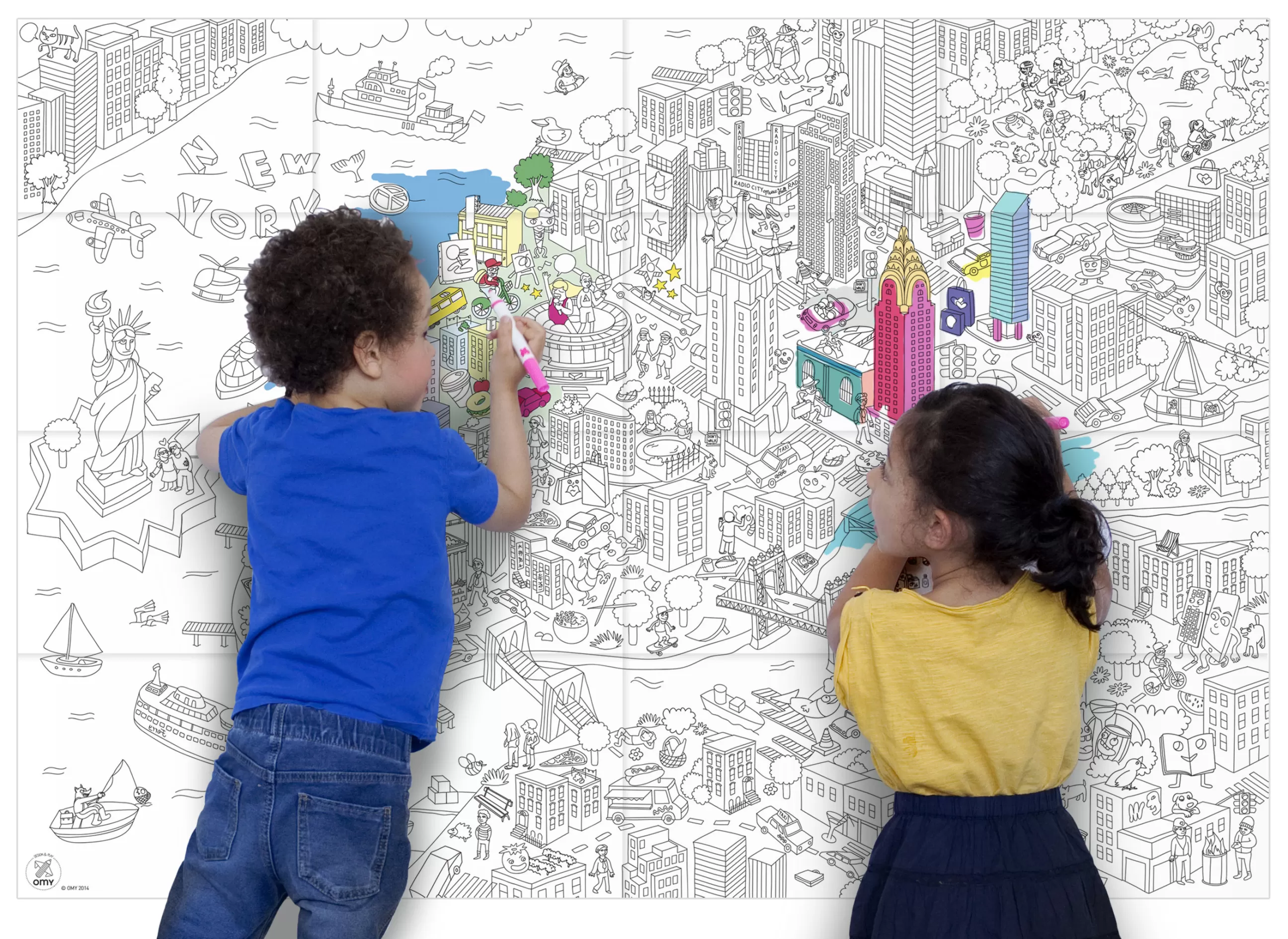 Jeux Et Loisirs>OMY Design & Play Poster A Colorier Papier Blanc Noir / 100 X 70 Cm - Blanc - Noir