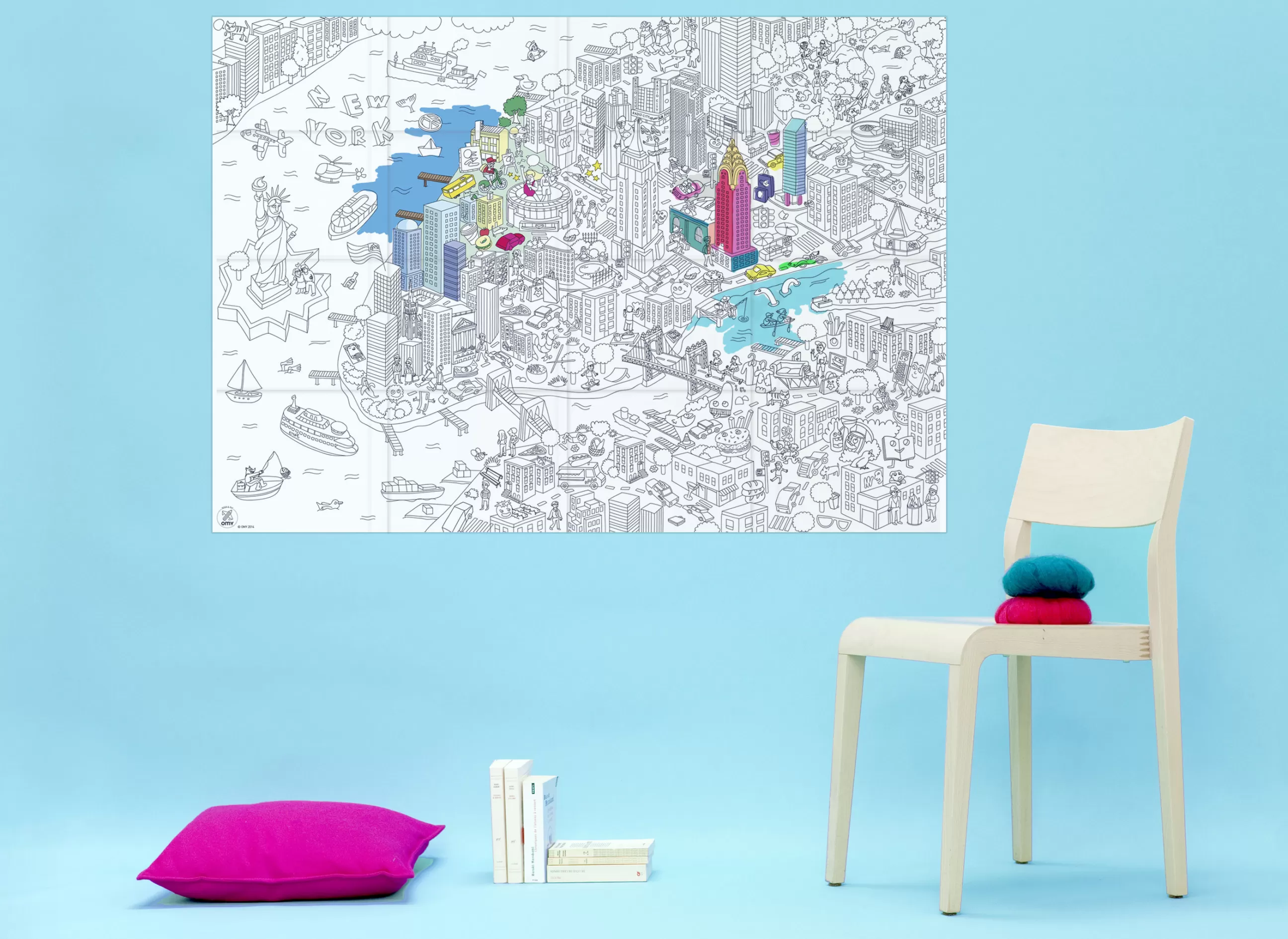 Jeux Et Loisirs>OMY Design & Play Poster A Colorier Papier Blanc Noir / 100 X 70 Cm - Blanc - Noir