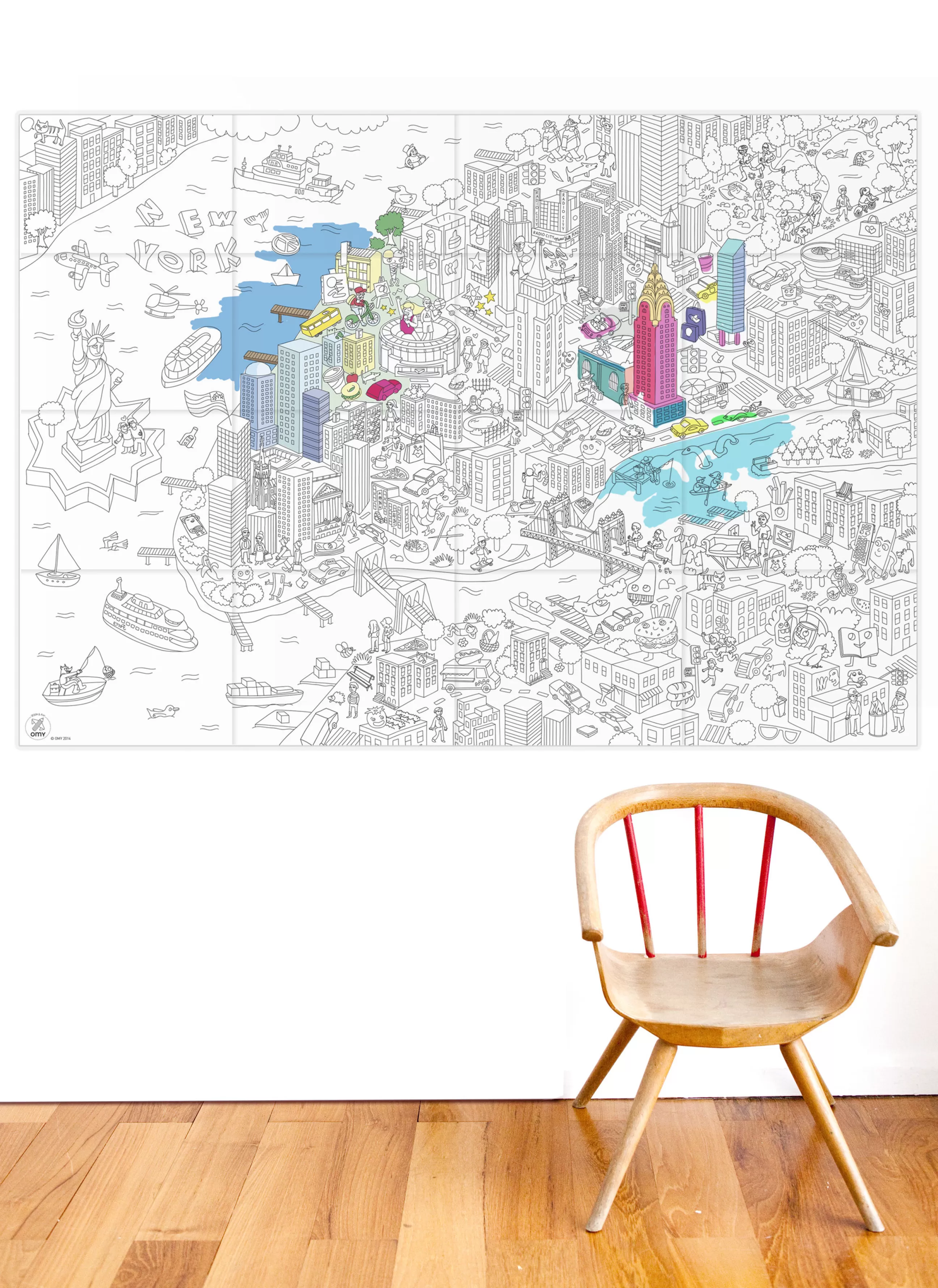 Jeux Et Loisirs>OMY Design & Play Poster A Colorier Papier Blanc Noir / 100 X 70 Cm - Blanc - Noir