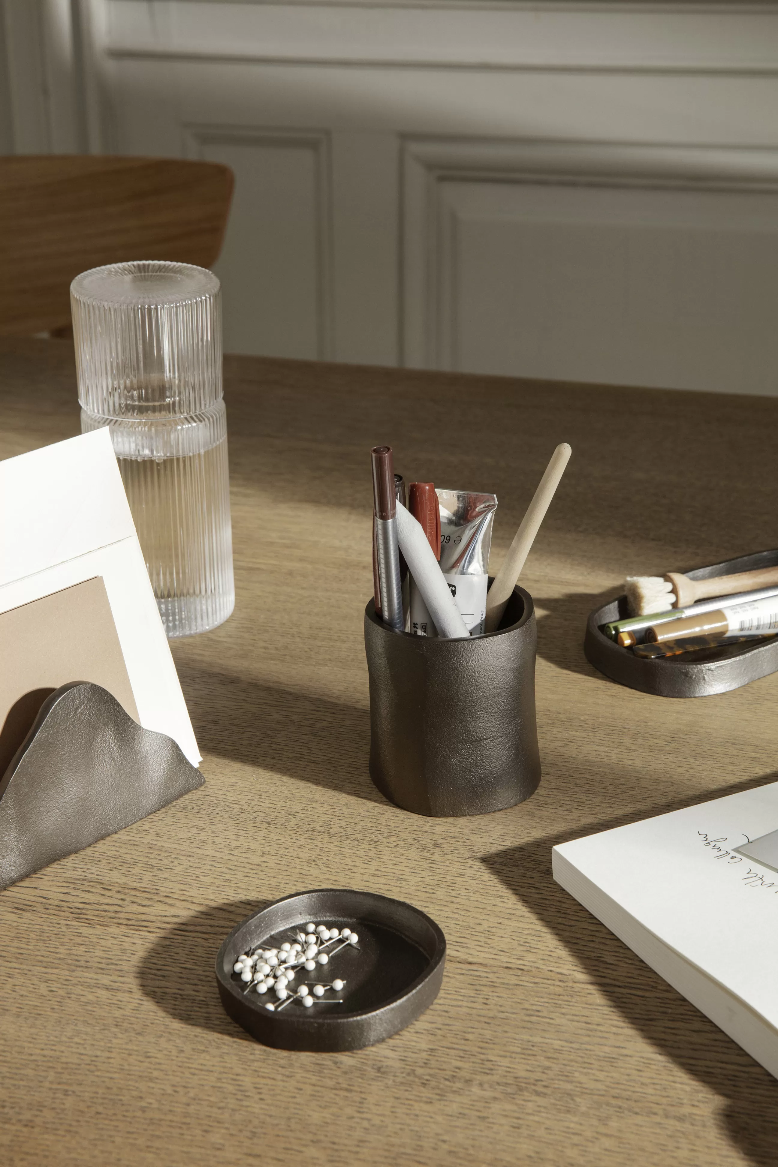 Accessoires Bureau>Ferm Living Pot A Crayons Yama Metal/ Aluminium Recycle - O 7.8 X H 8.5 Cm - Noir