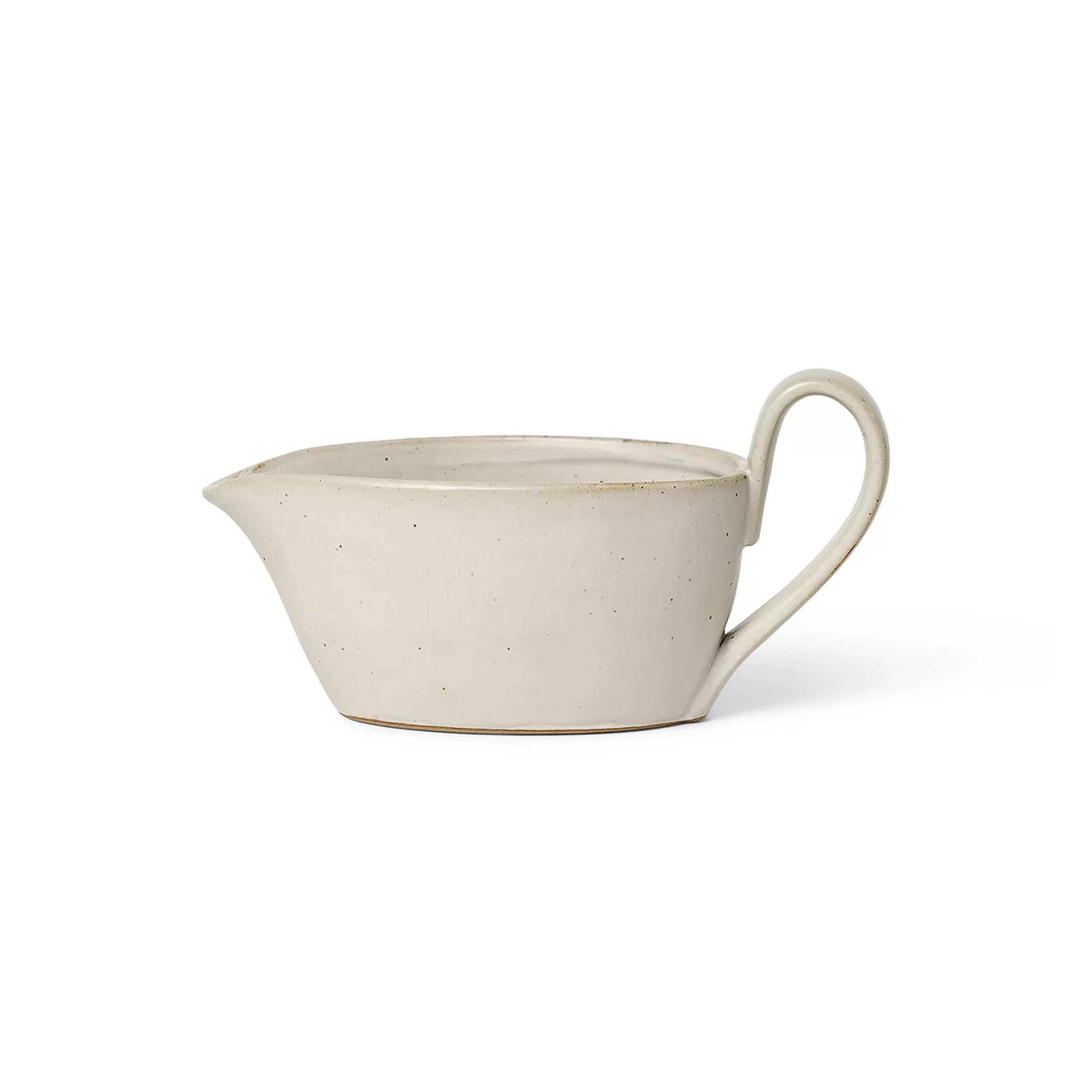 Carafes Et Décanteurs>Ferm Living Pot A Lait Flow Ceramique Blanc / H 10 Cm - 30 Cl - Blanc Casse Mouchete