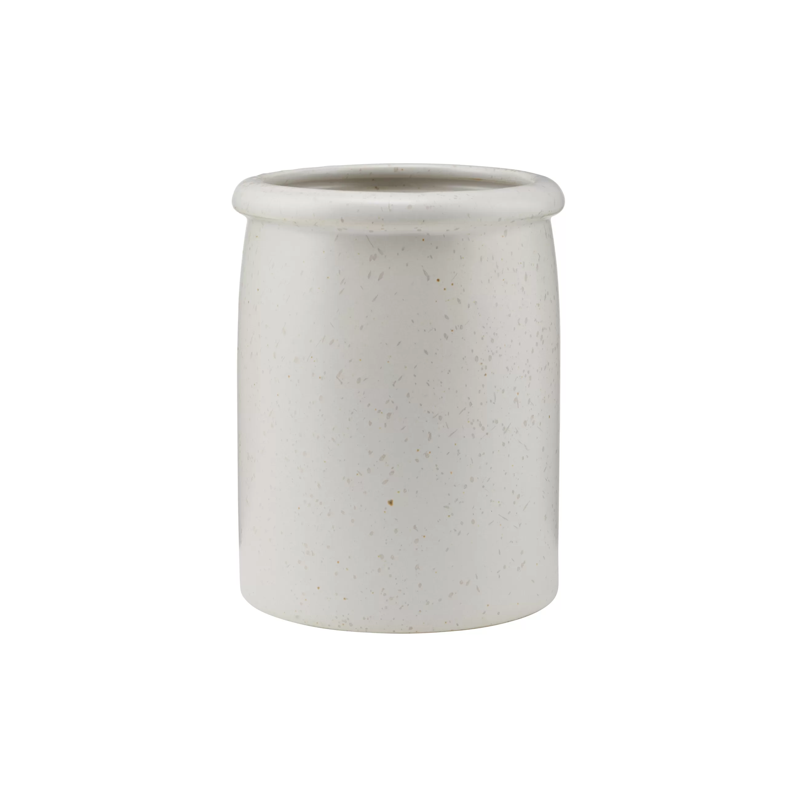 Nettoyage Et Rangement>House Doctor Pot A Ustensiles Pion Ceramique Blanc Gris / O 11 X H 15 Cm - Porcelaine Mouchetee - Blanc-Gris