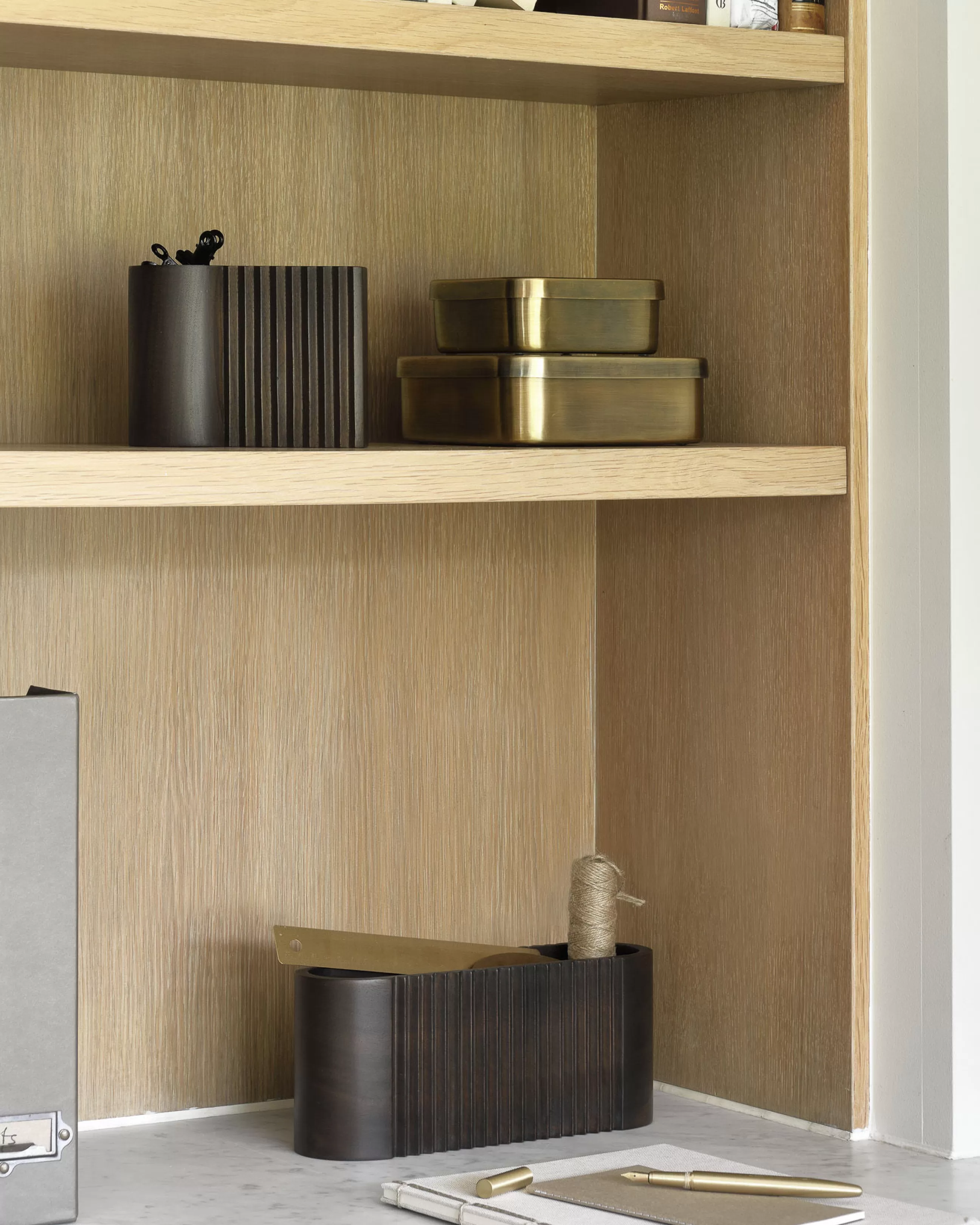 Accessoires Bureau>Ethnicraft Pot Cities - Kabul Bois Naturel / Sculpture En - Fait Main - Acajou