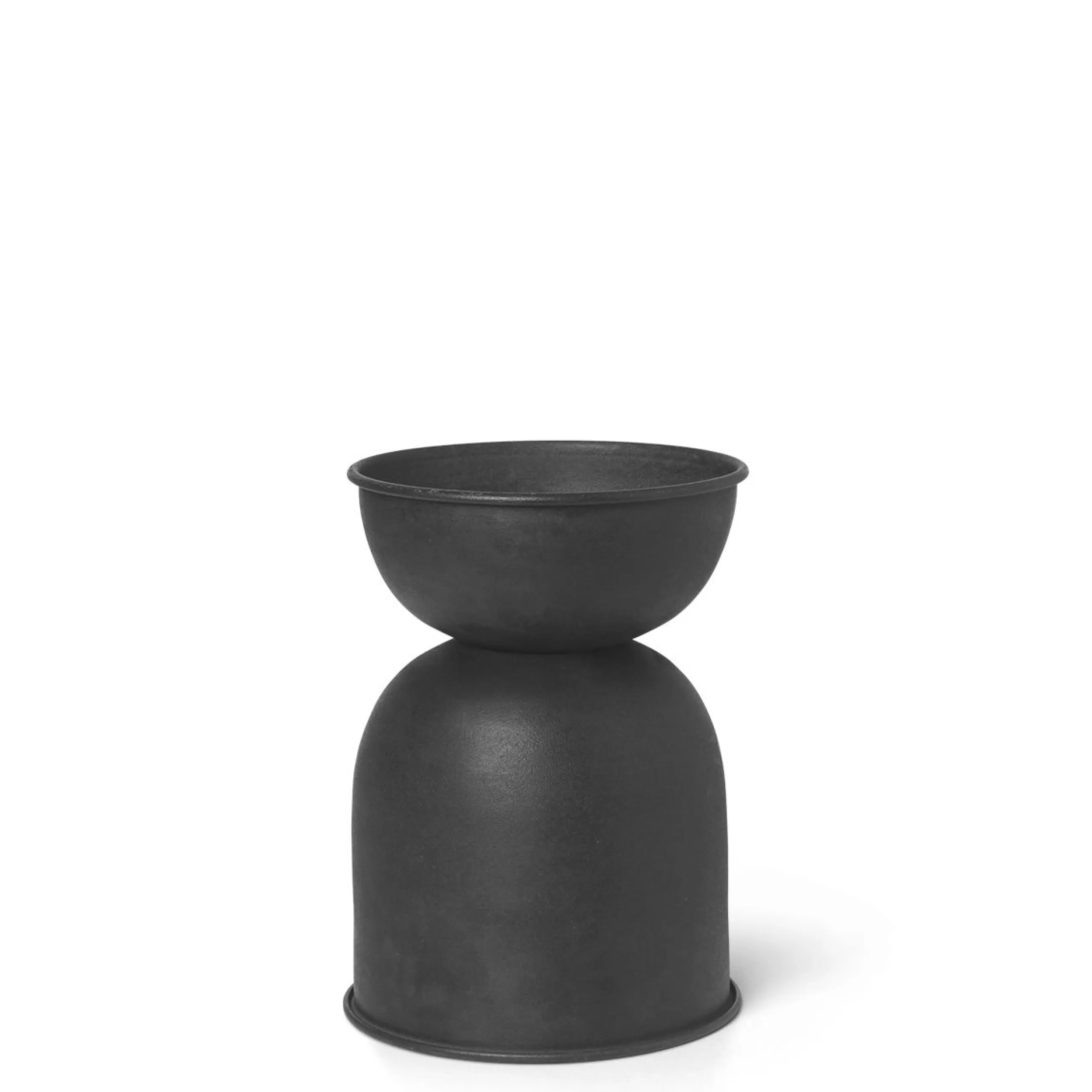 Pots Et Plantes>Ferm Living Pot De Fleurs Hourglass Extra Small Metal / Metal - O 21 X H 30 Cm - Noir