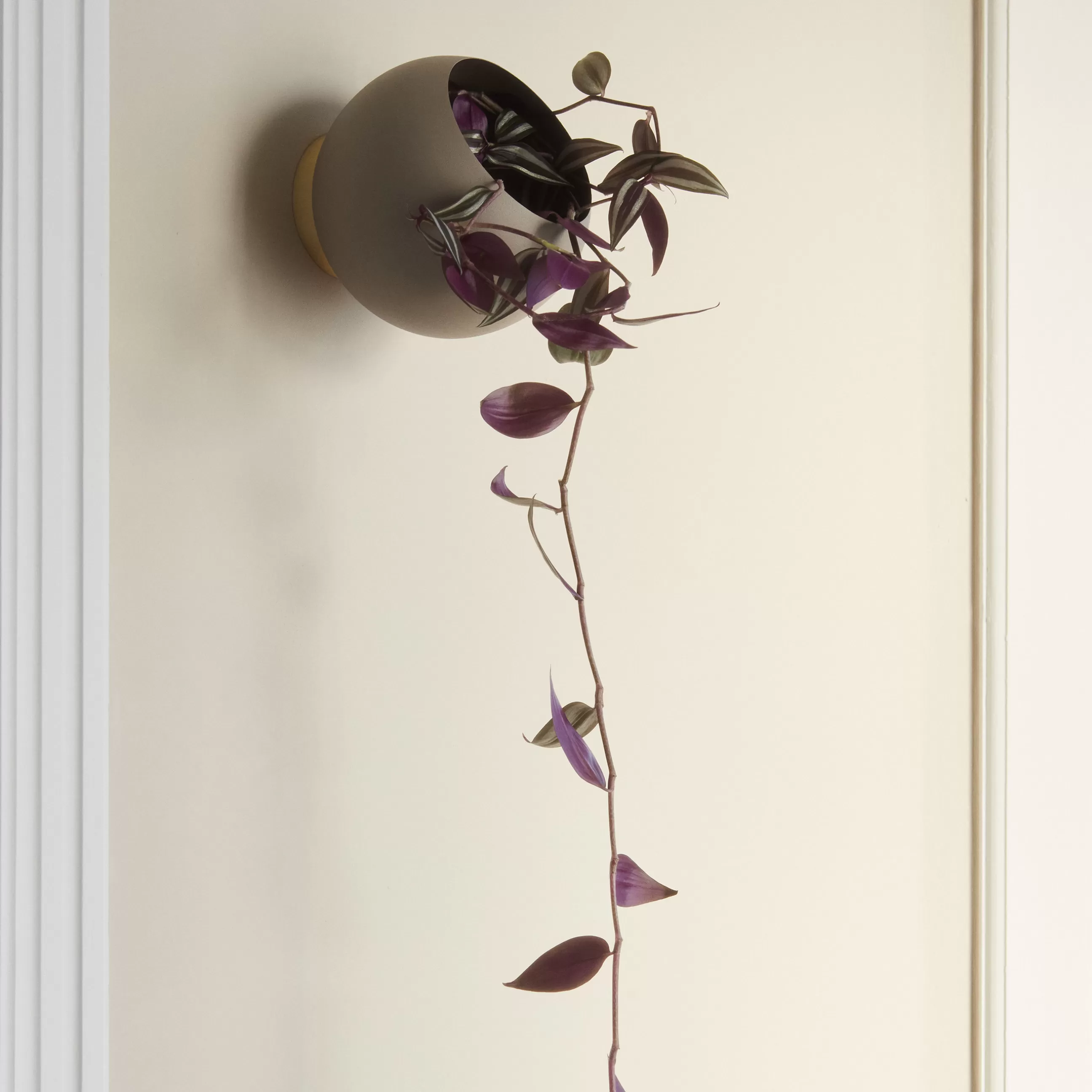 Pots Et Plantes>AYTM Pot De Fleurs Mural Globe Large Metal Beige / O 21 Cm - Metal - Or - Taupe